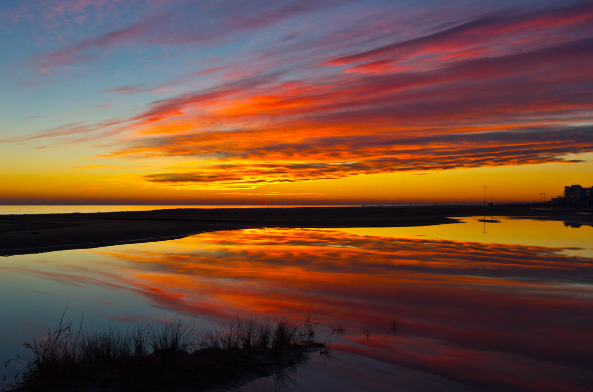 Bibione e riflessi del tramonto