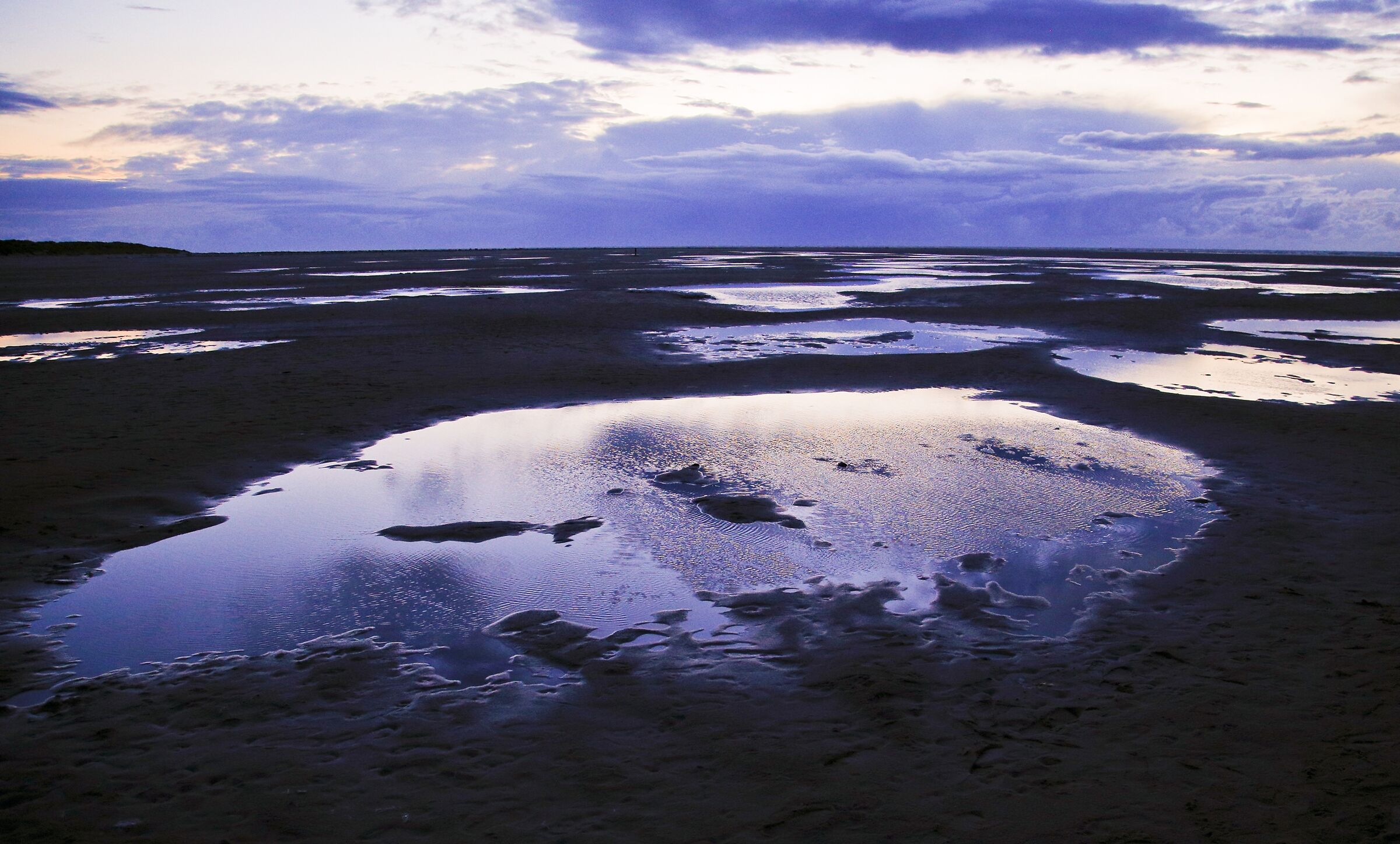 Tramonto e bassa marea