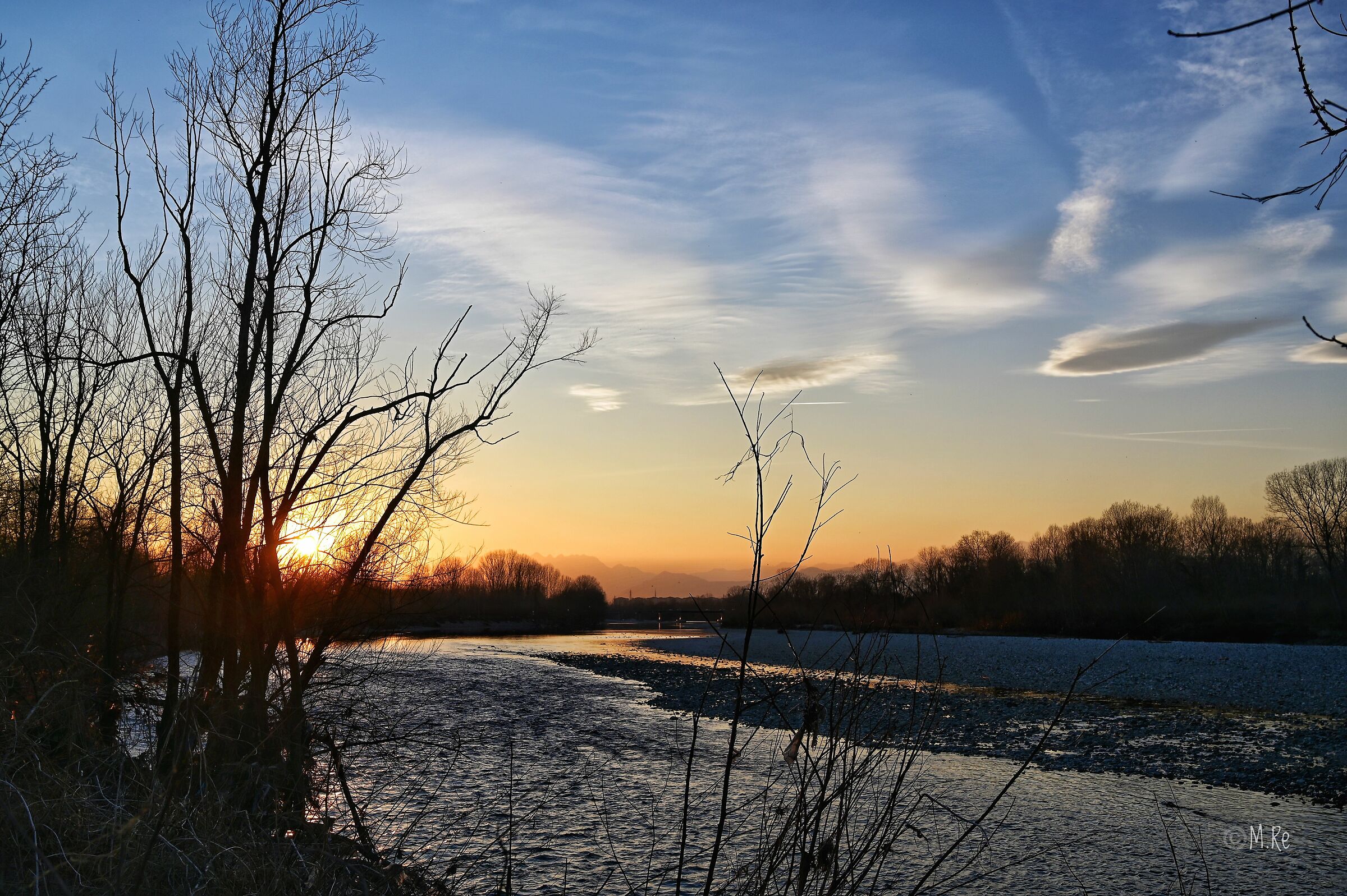 Il fiume Po presso Settimo Torinese