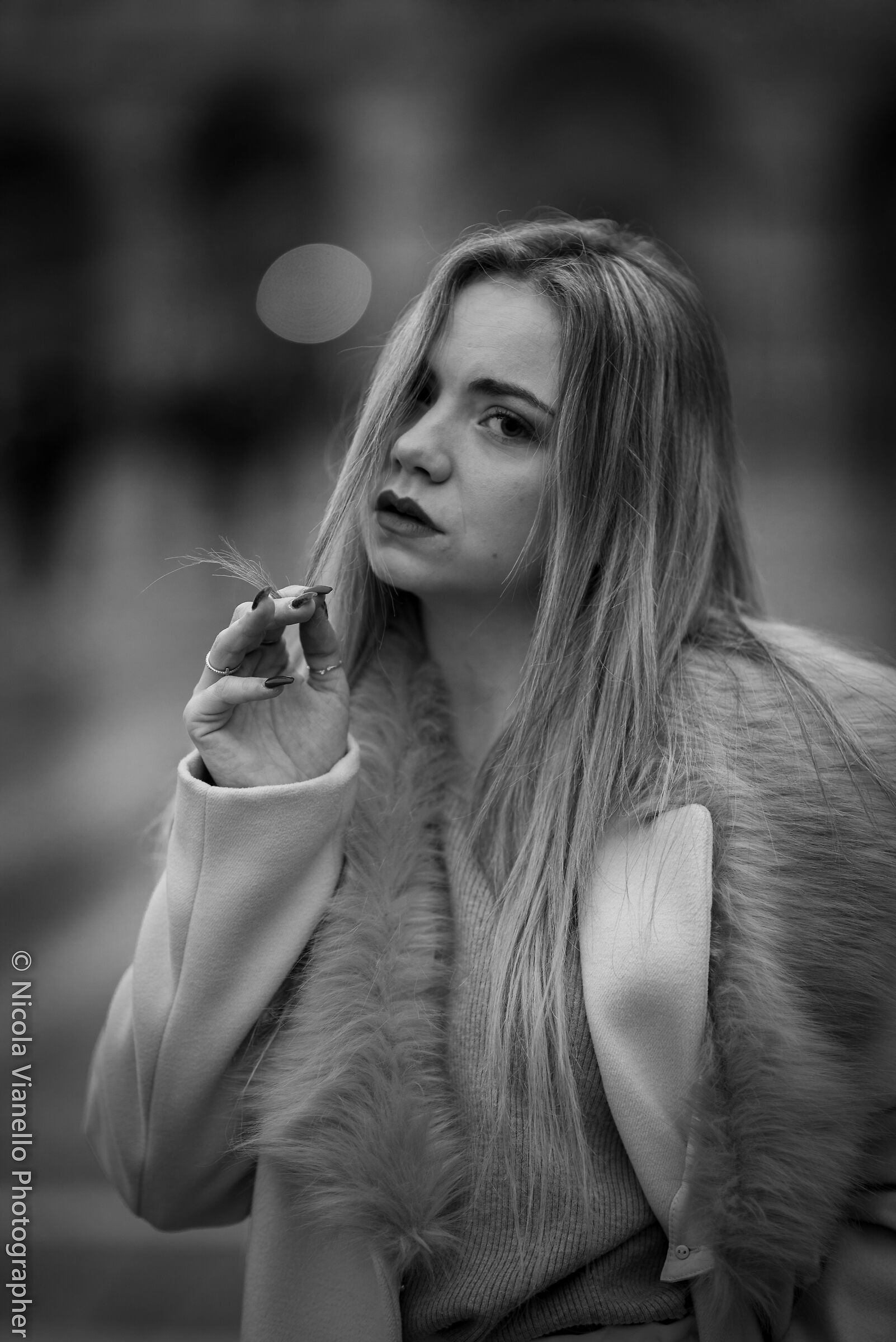 Portrait in St. Mark's Square, Venice. Made in B&W