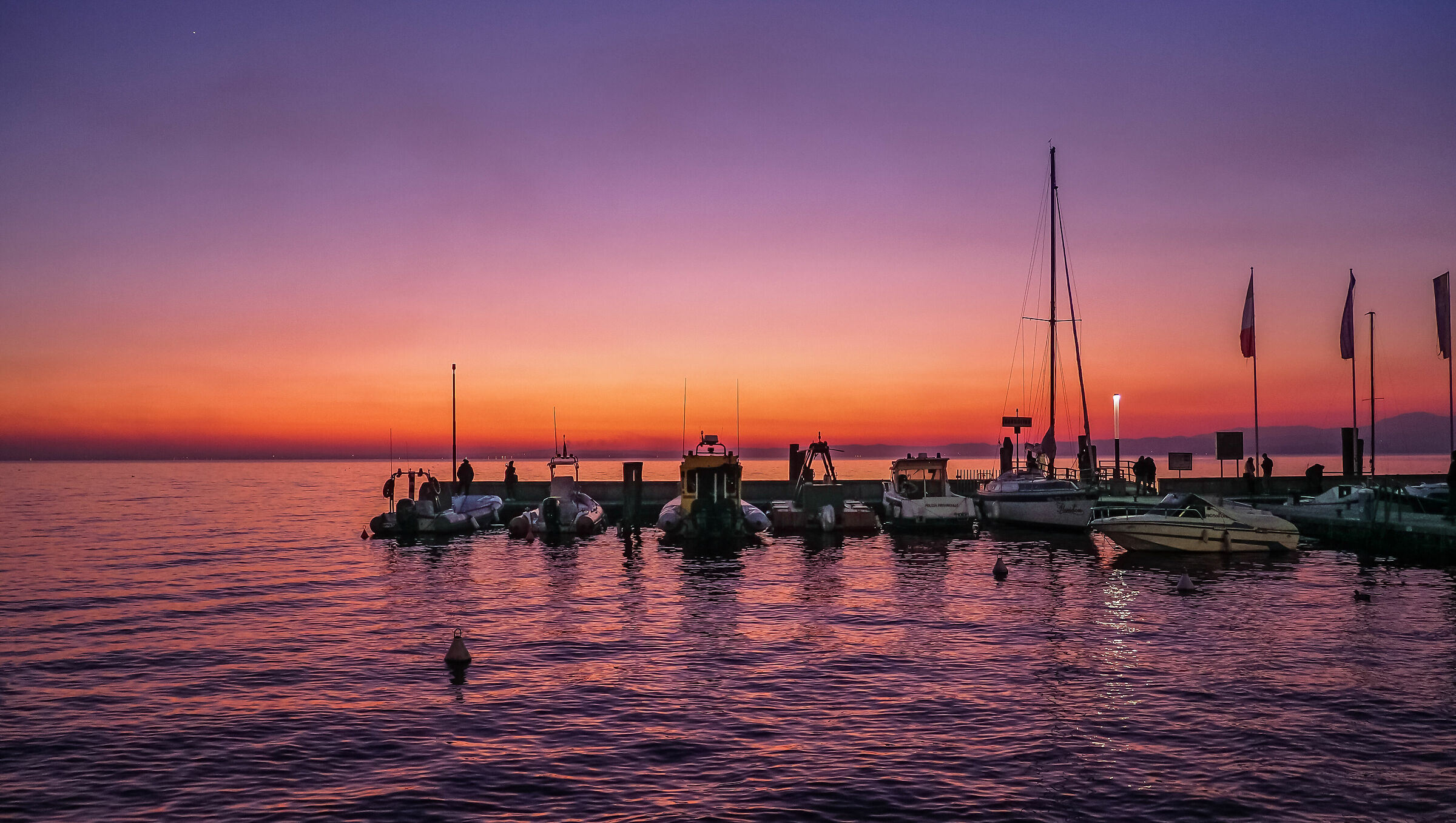 sunset over the pier