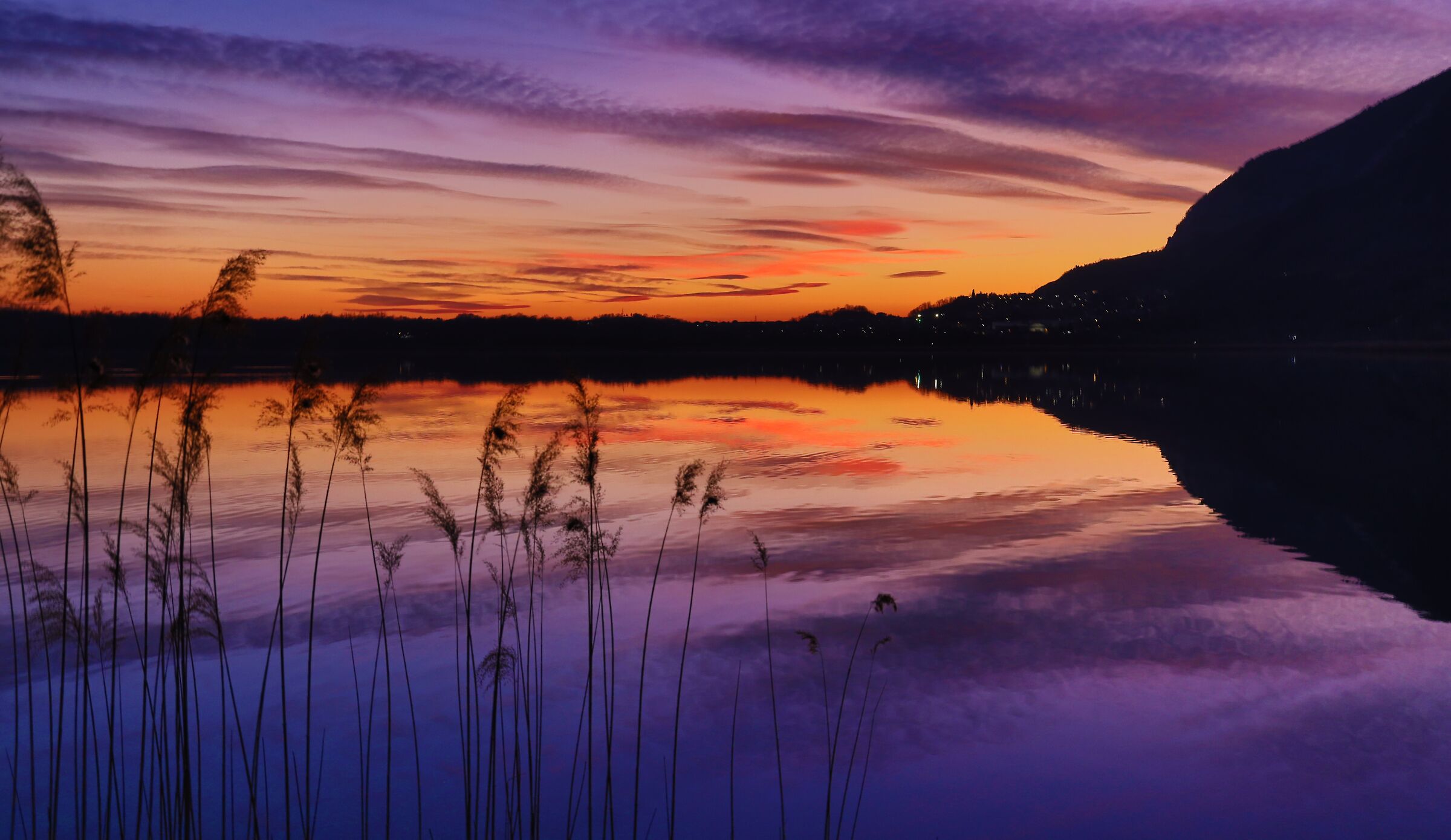 Sunset over the lake