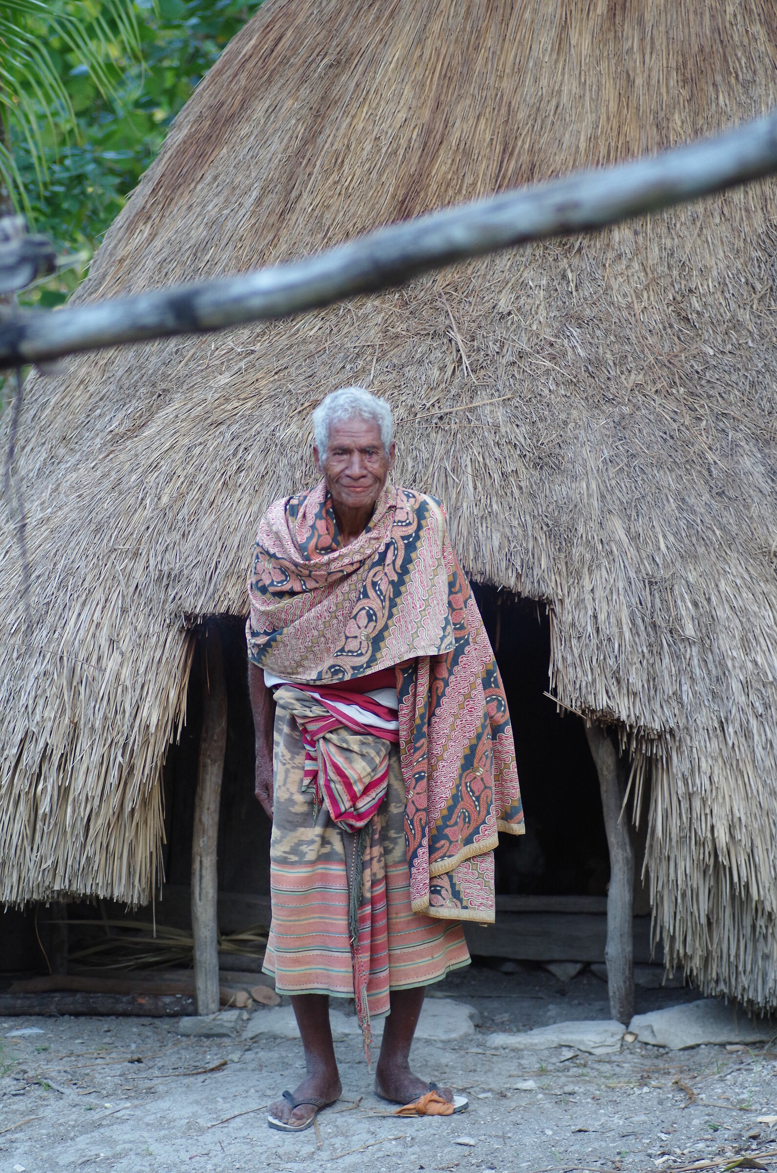 Elder in front of the barn-kitchen