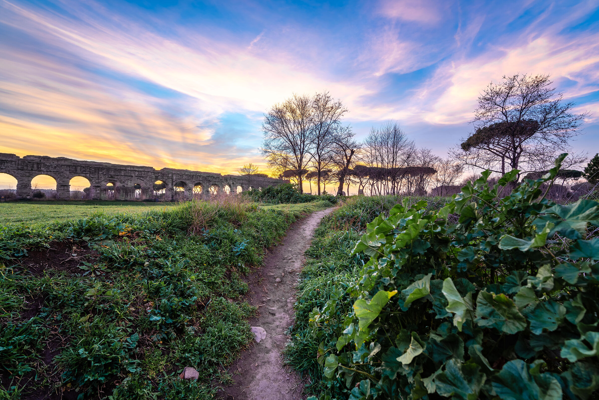 Roman Aqueduct on Sky in Technicolor