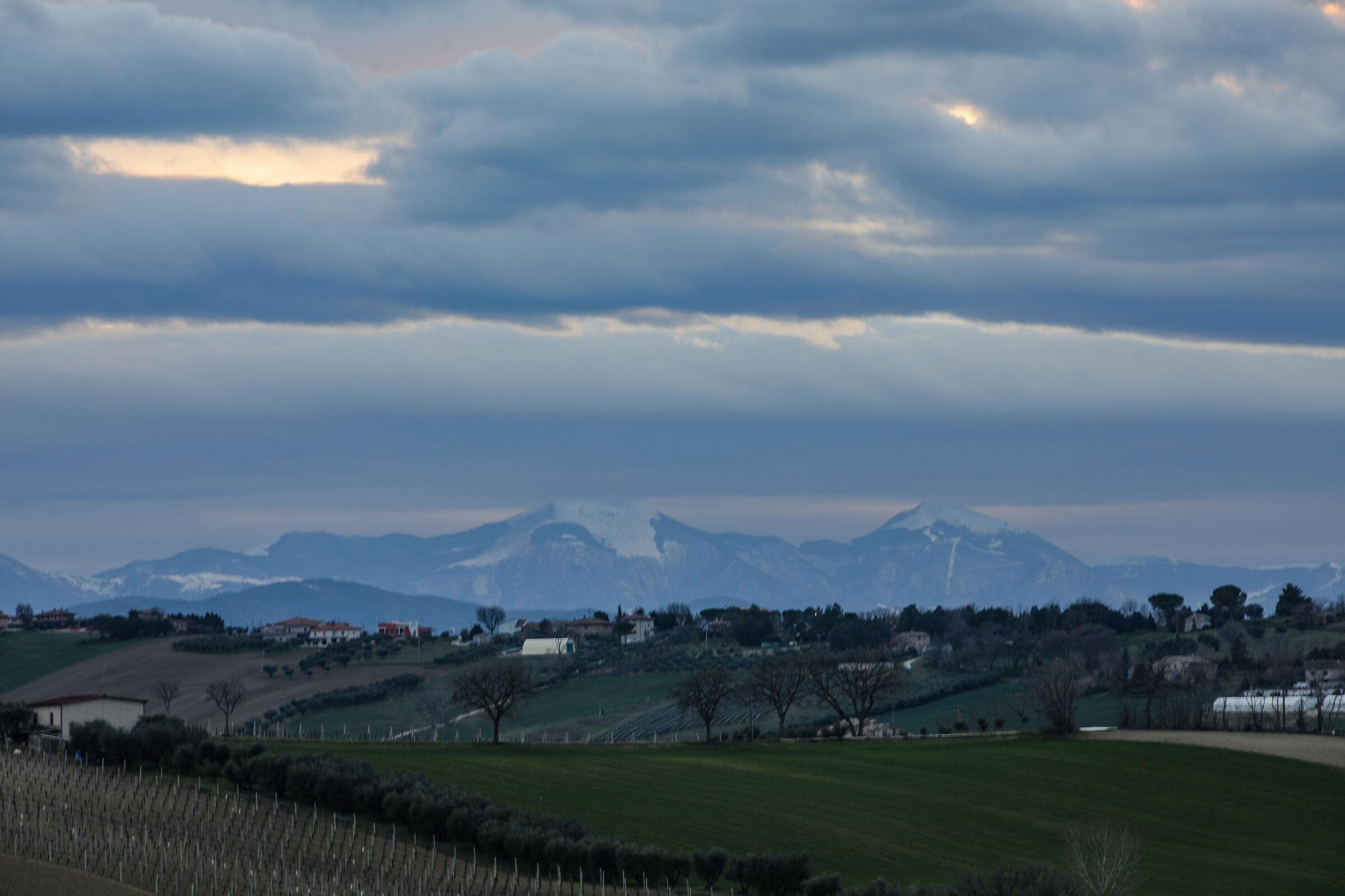 Sunset over Mount Catria (PU)