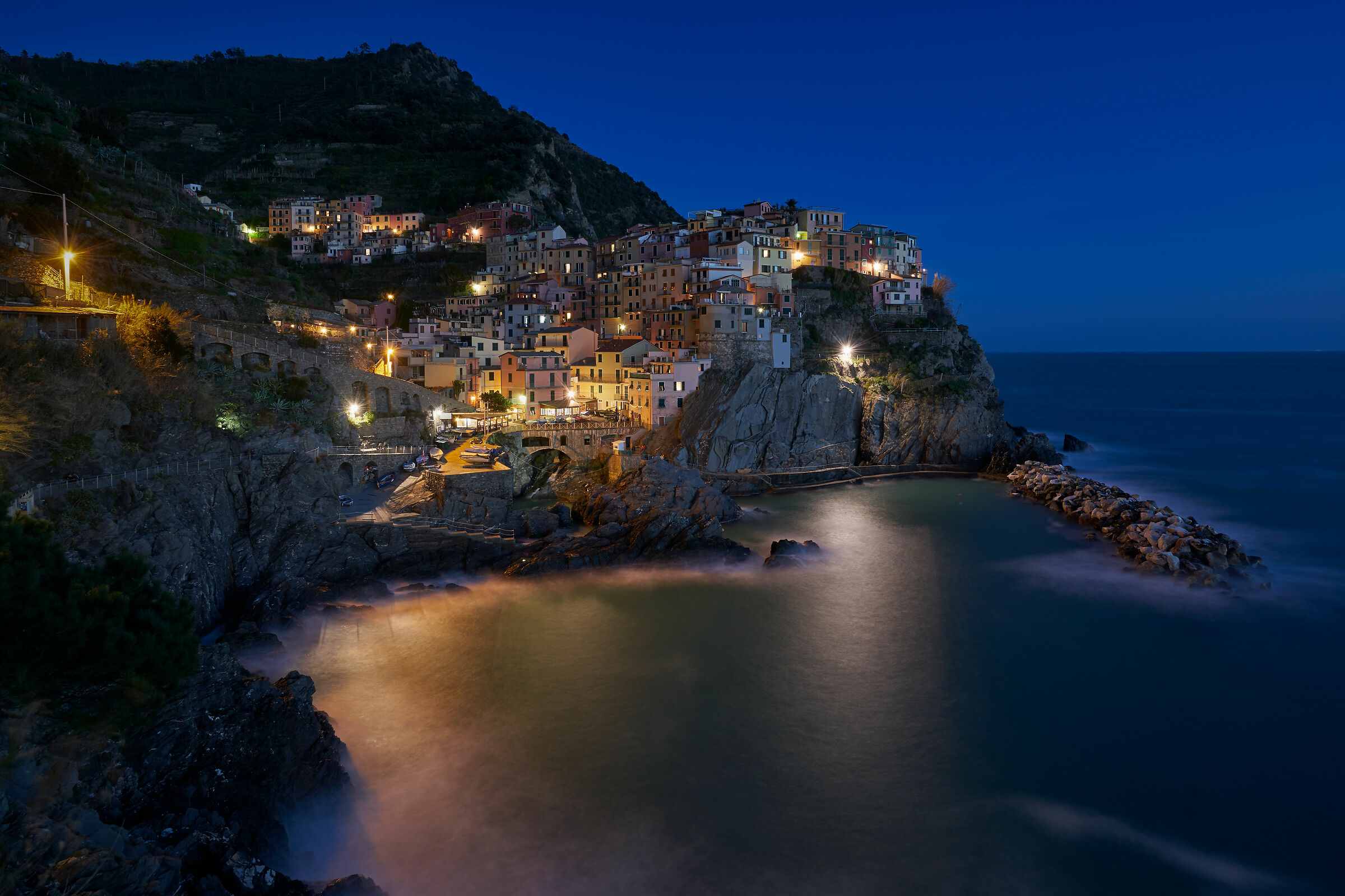 Manarola, now blue