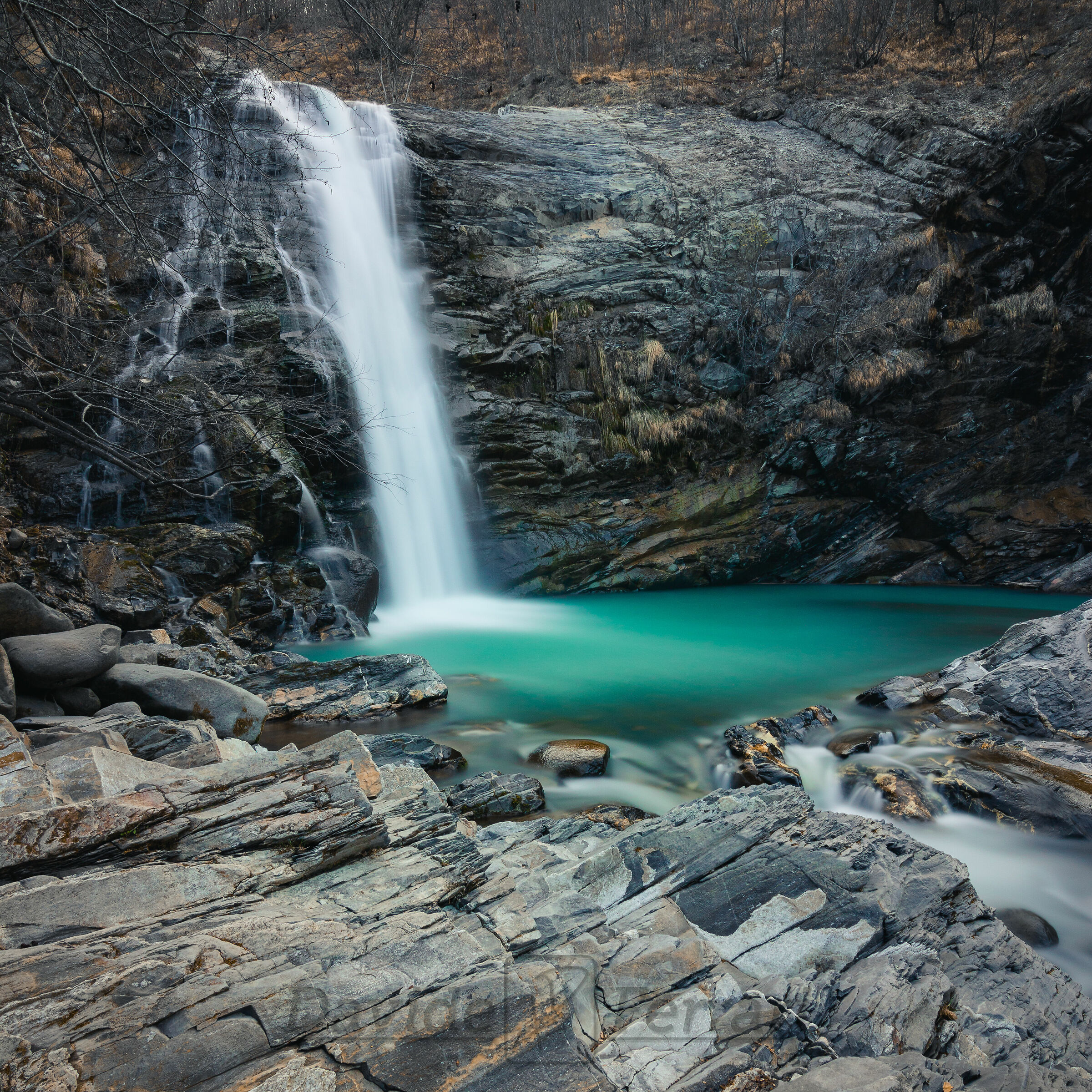Blue pool in the rocks