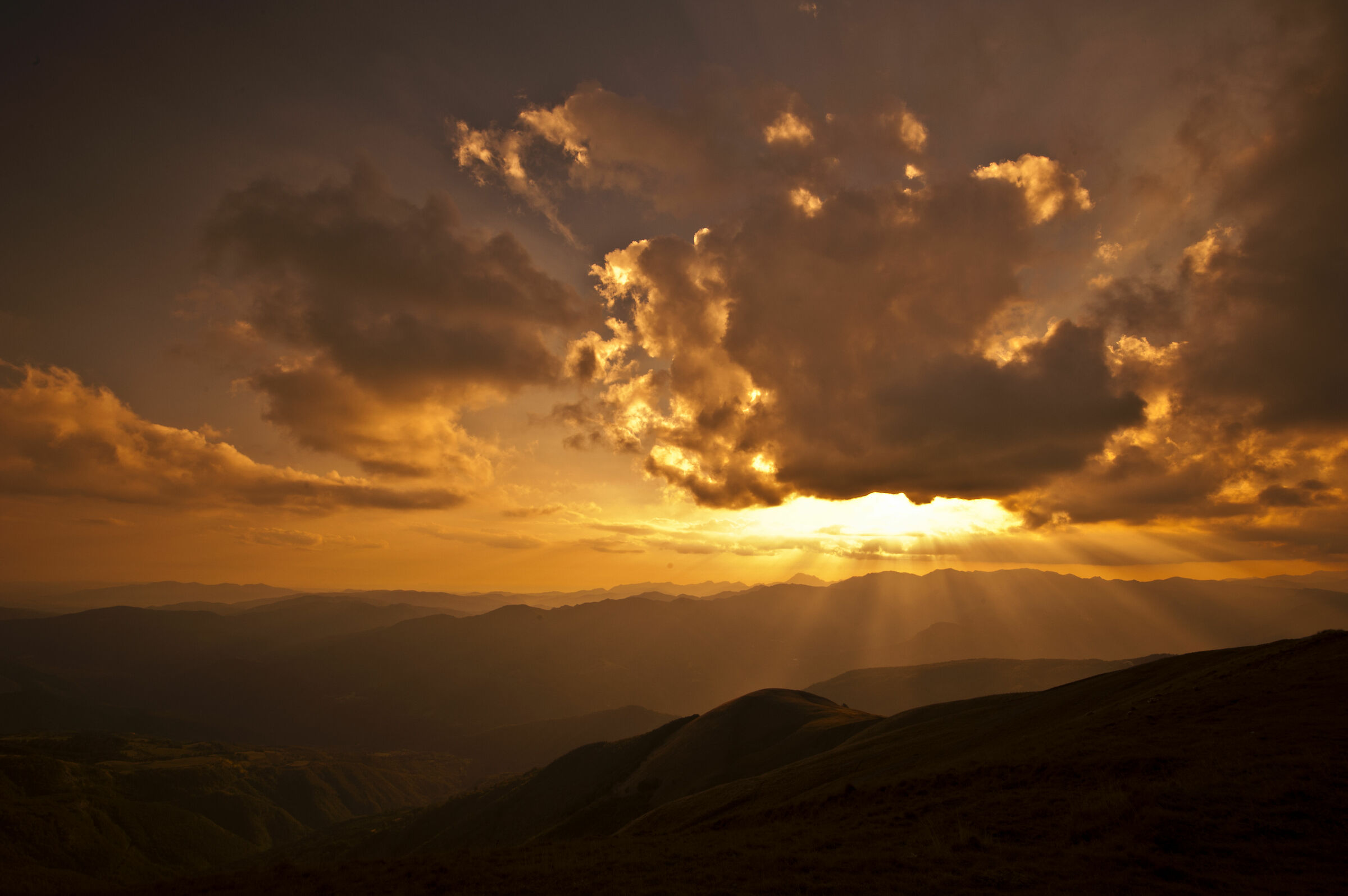 Sunset from Lake Scaffaiolo