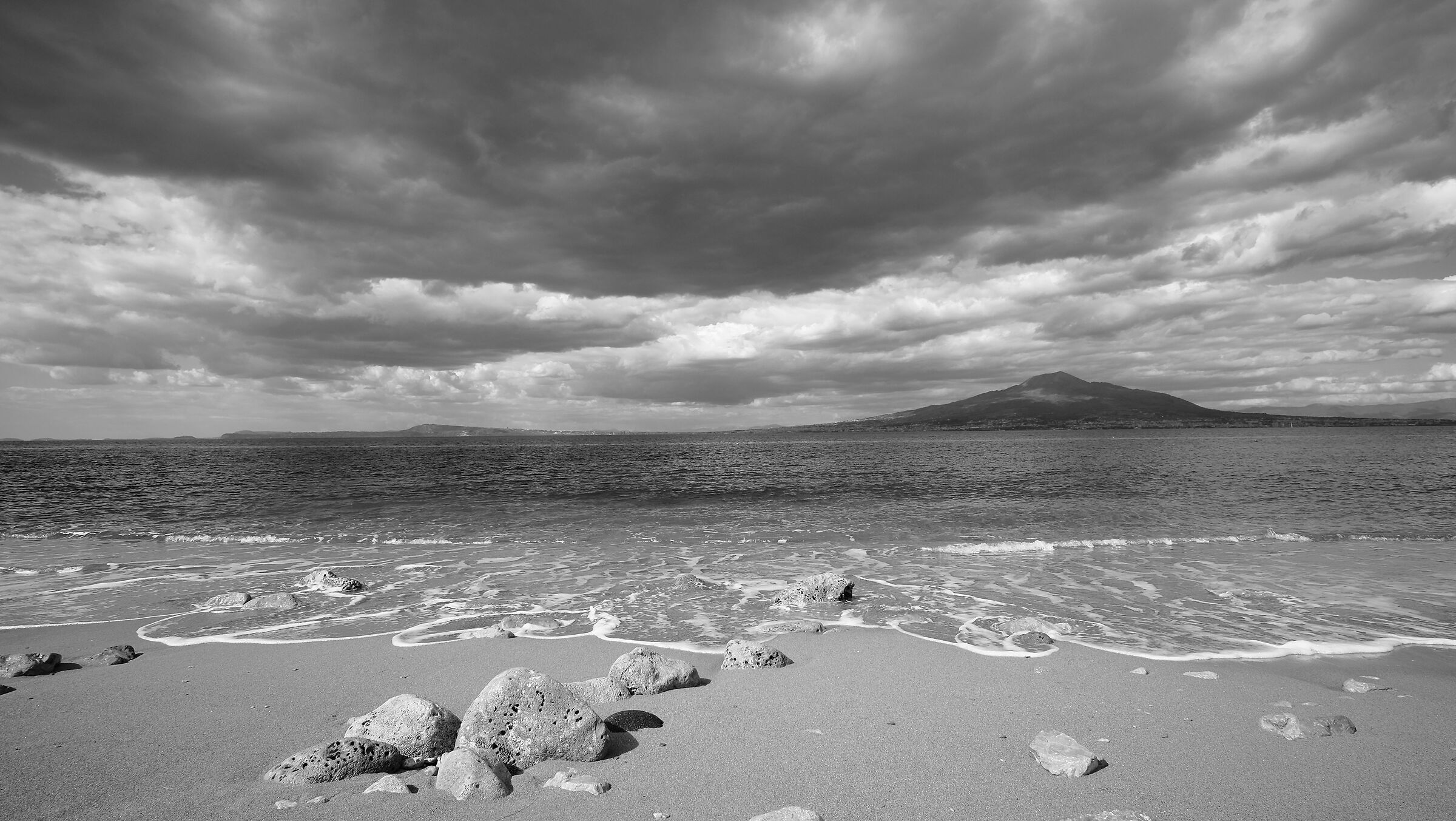 Panorama of the Gulf of Naples from Seiano beach