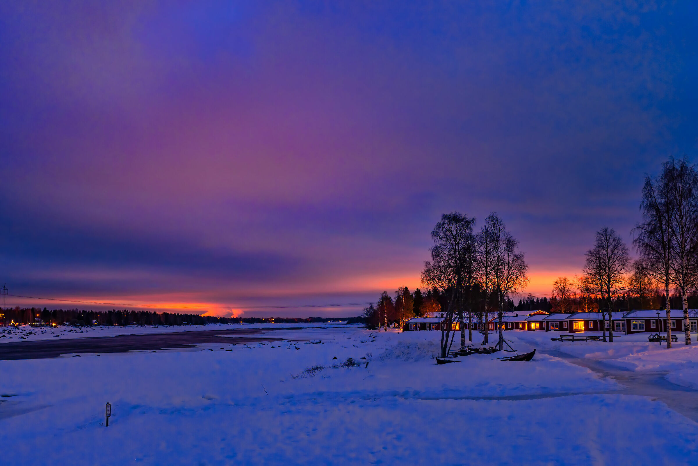 Border sunset, at sx Finland to dx Sweden