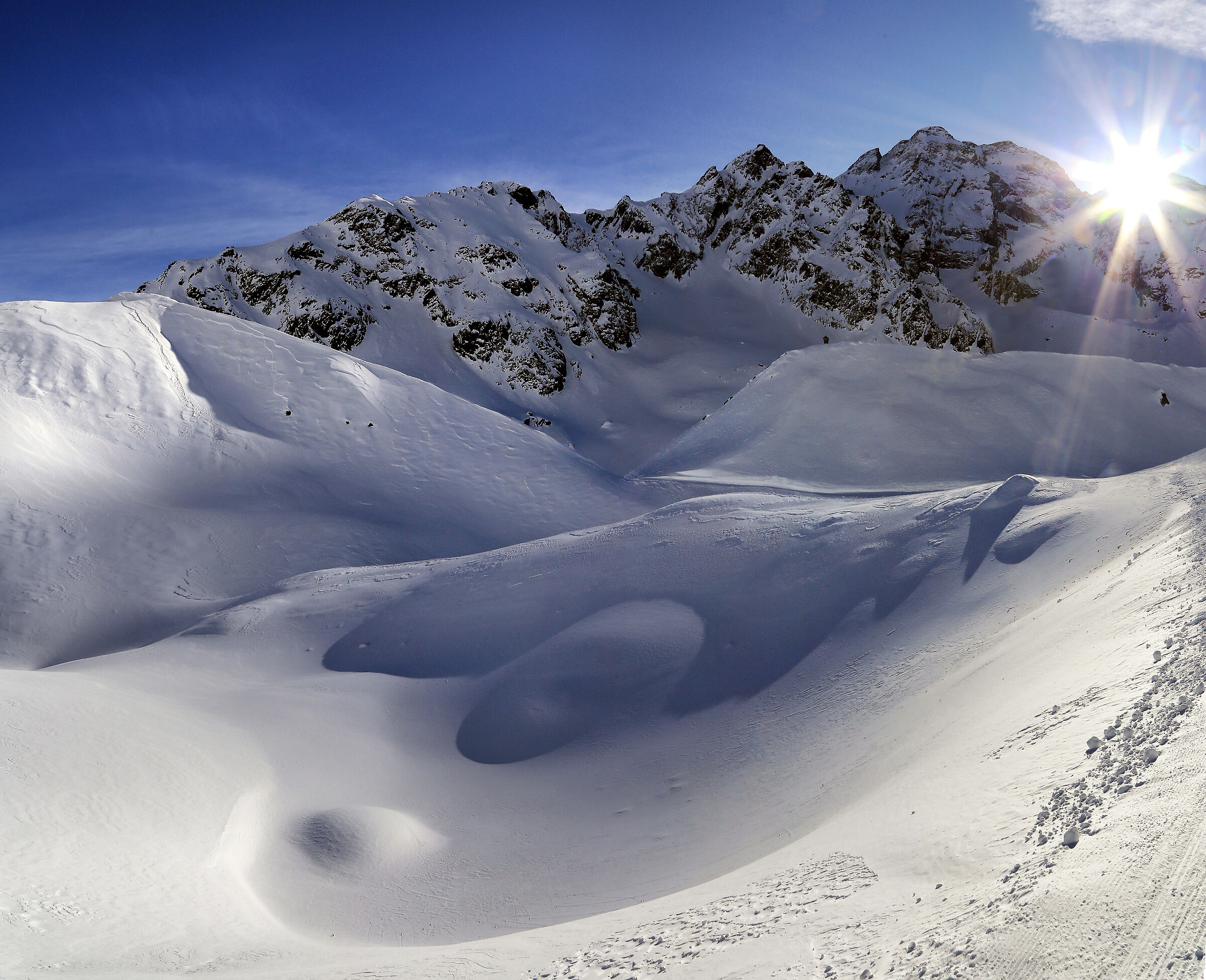 lunar crater in the glacier