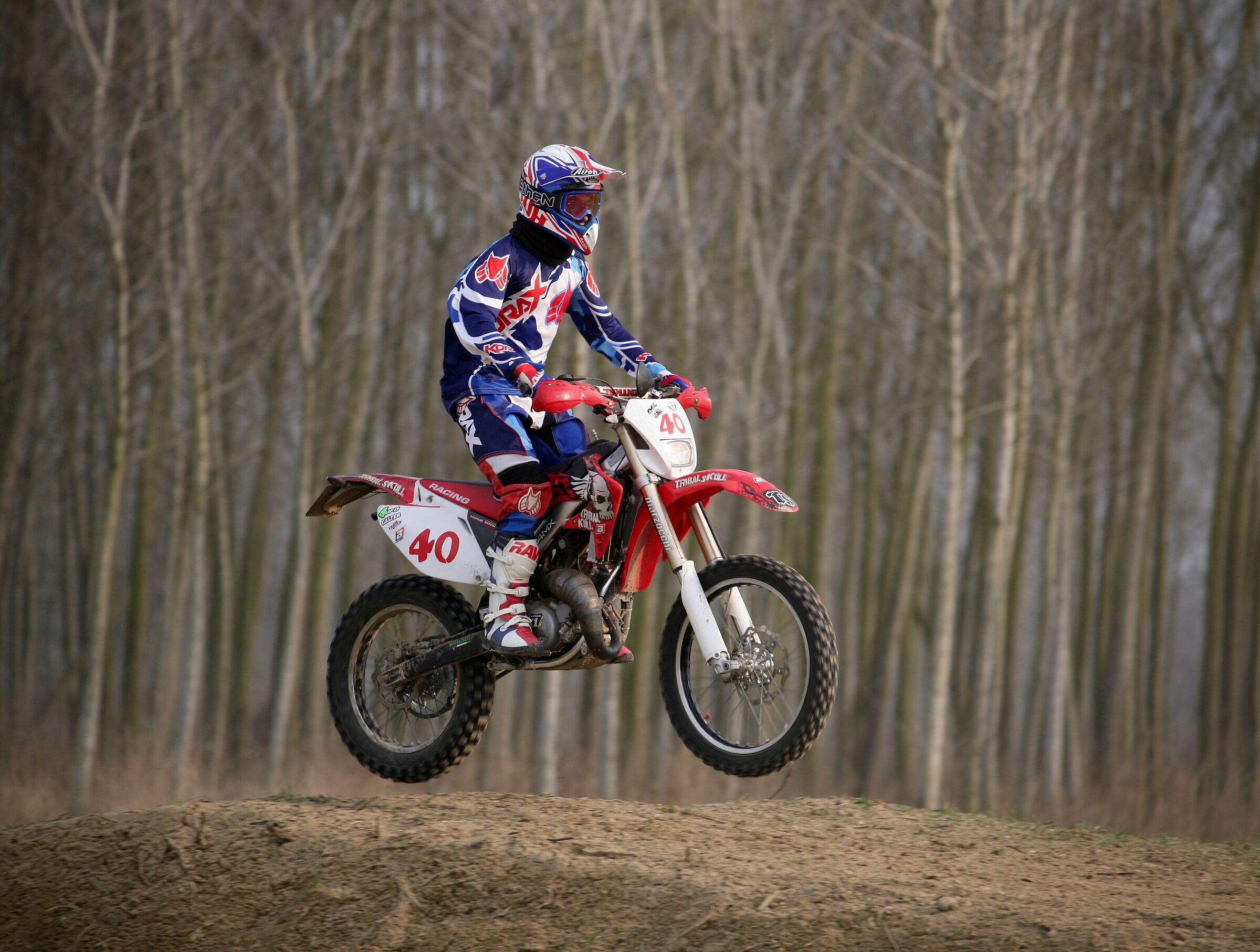 Luca, Alberto's son, motocrossers both.