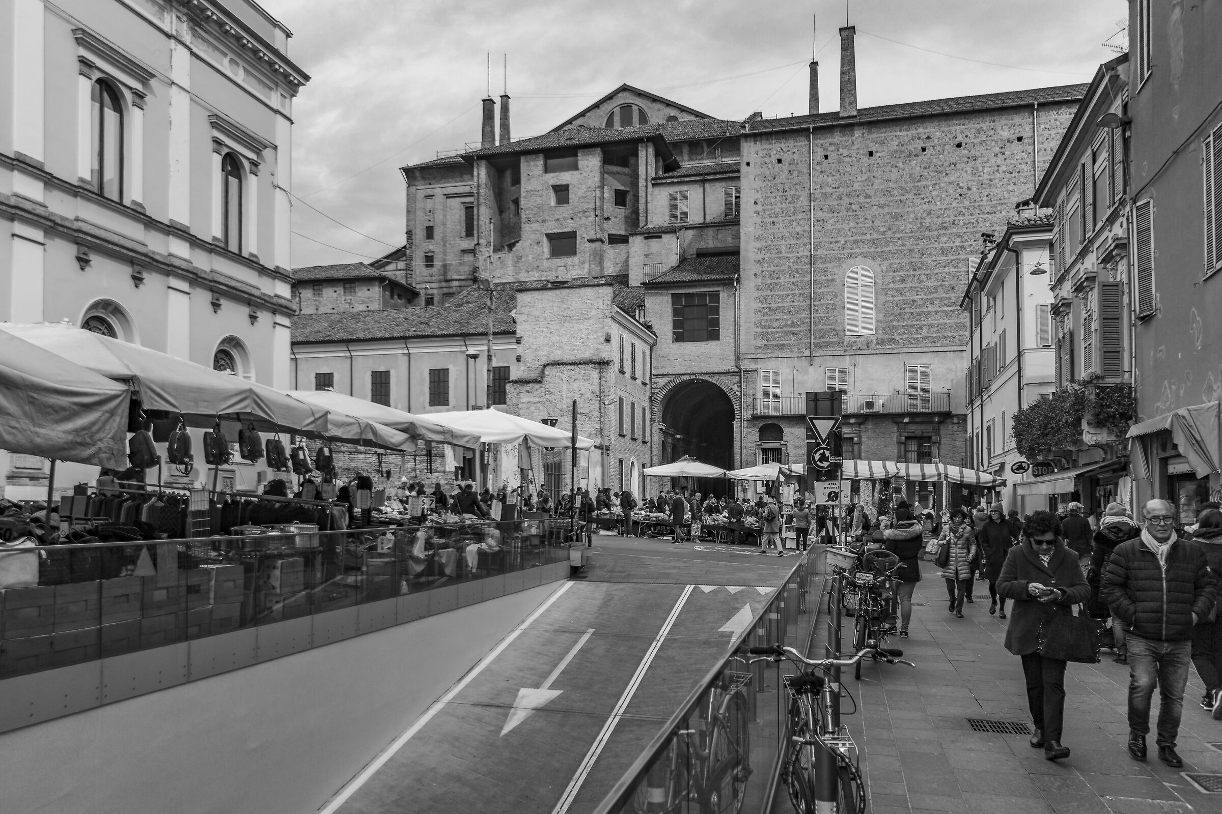 The Pilotta as seen from Piazza Ghiaia