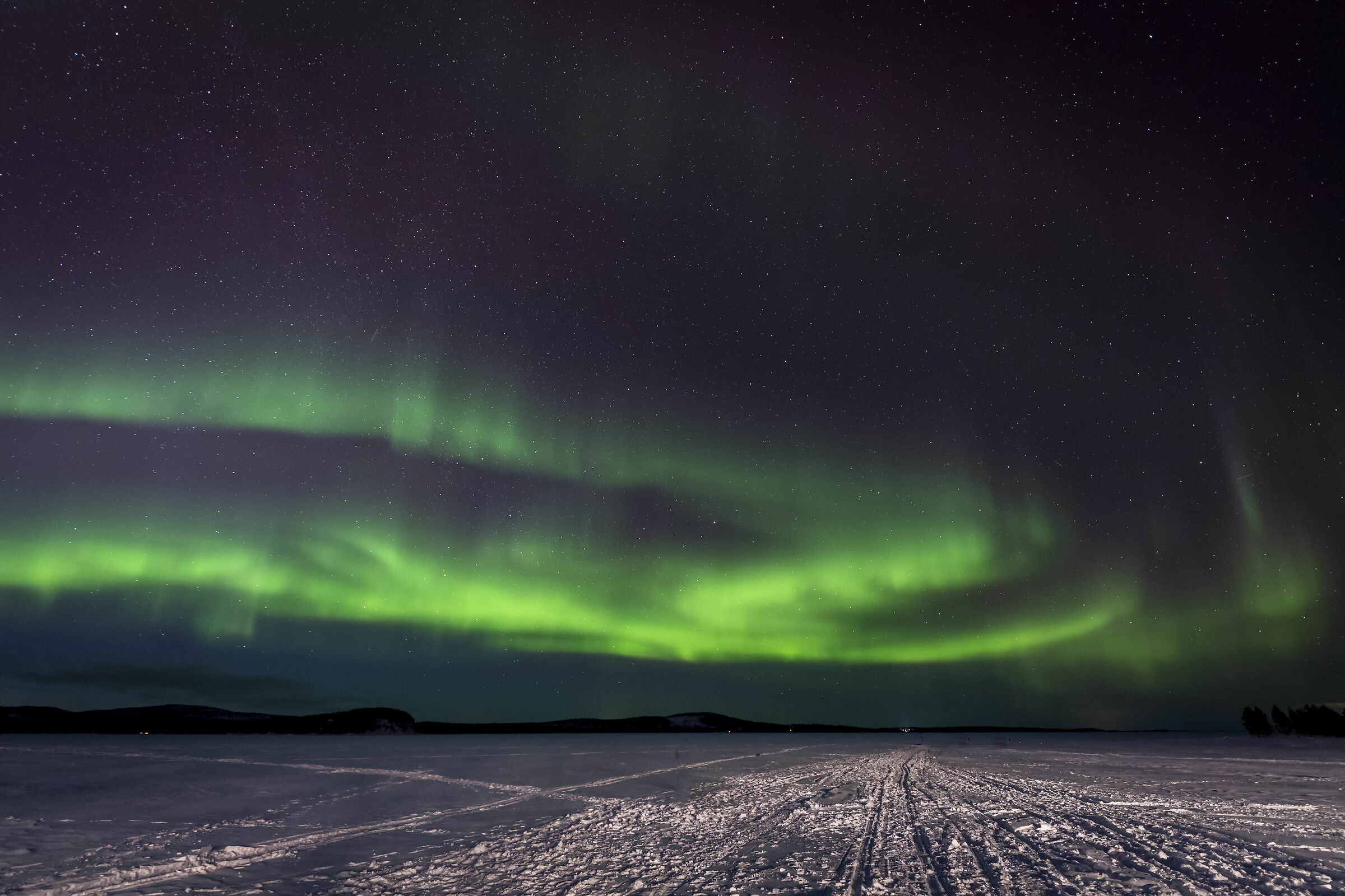 Aurora Boreale sul lago Inari