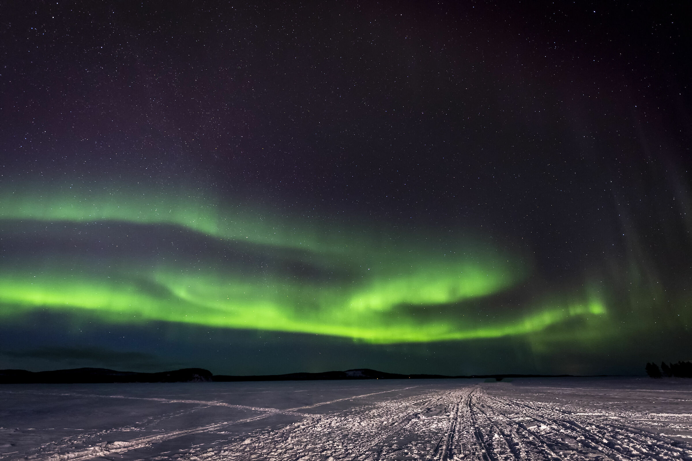 Aurora Boreale sul lago Inari