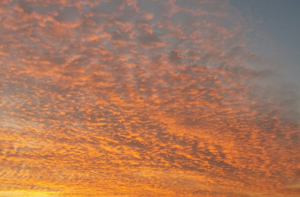 Summer sunset of colorful clouds