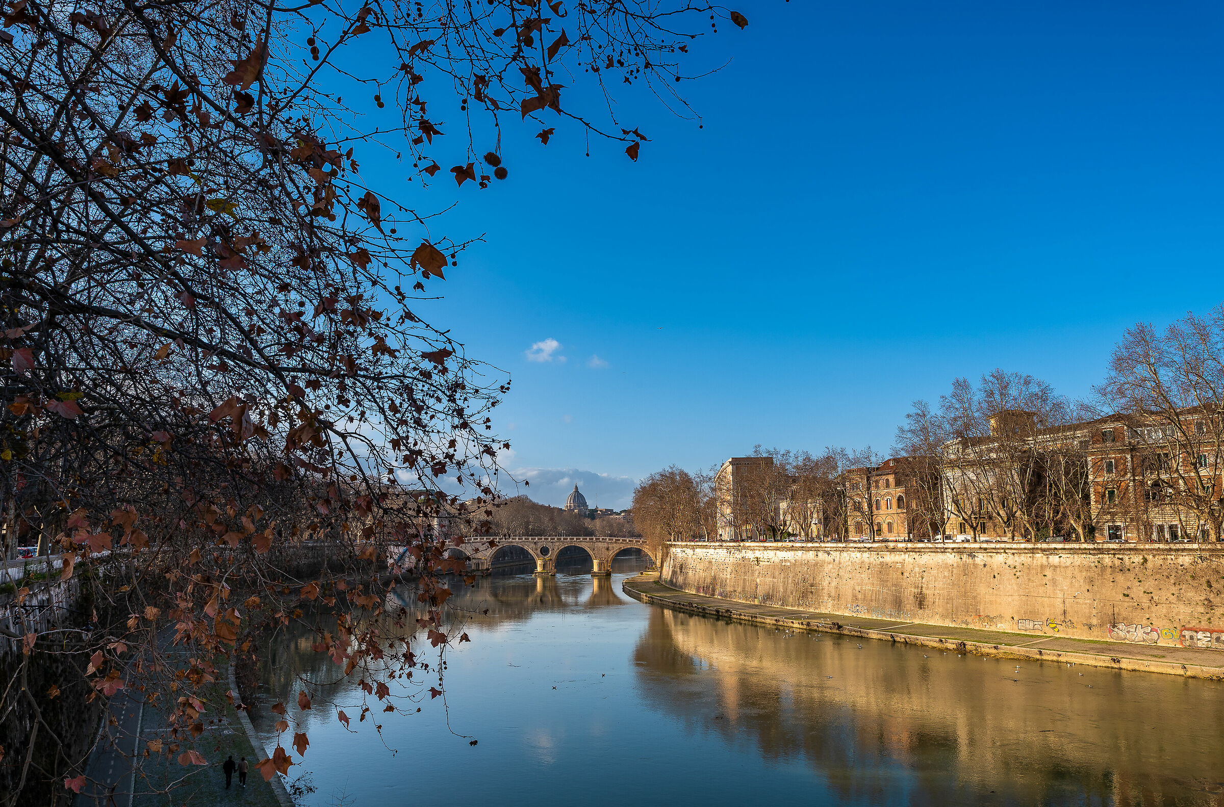 Roma, lungotevere in inverno