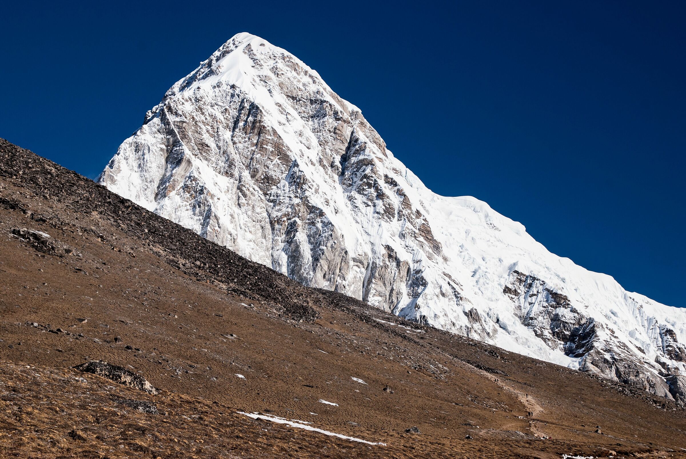 Towards Kala Patthar with Pumori in the background