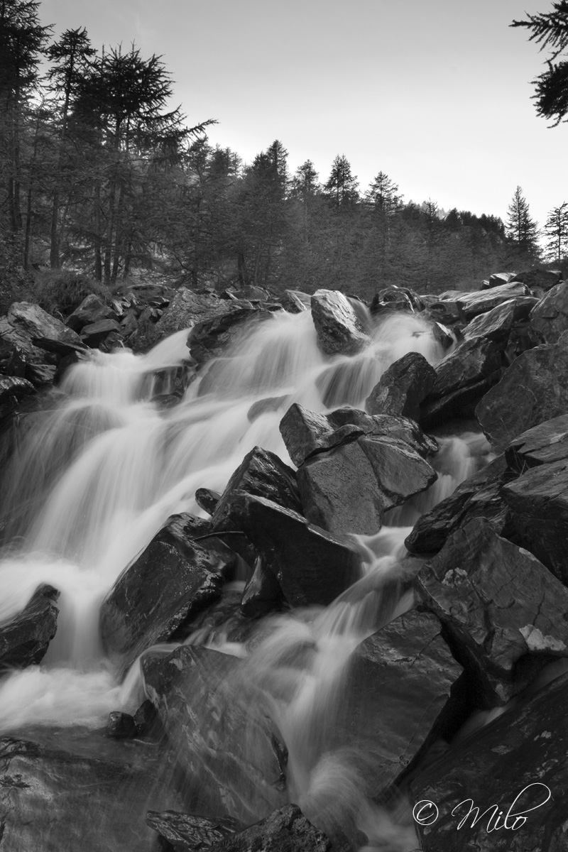 Waterfall B & W