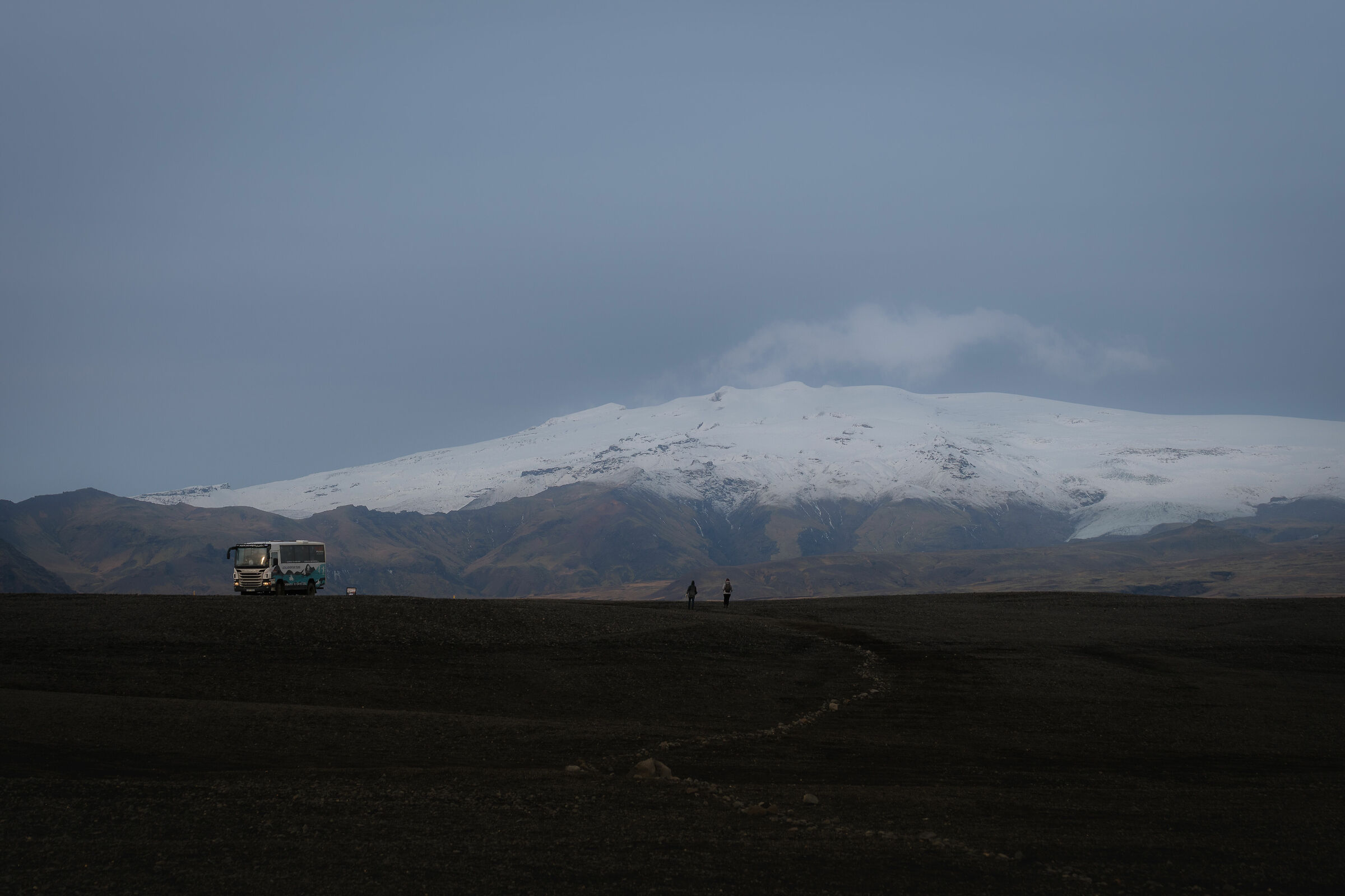 Desolate lands at the foot of the Eyjafjallajokull