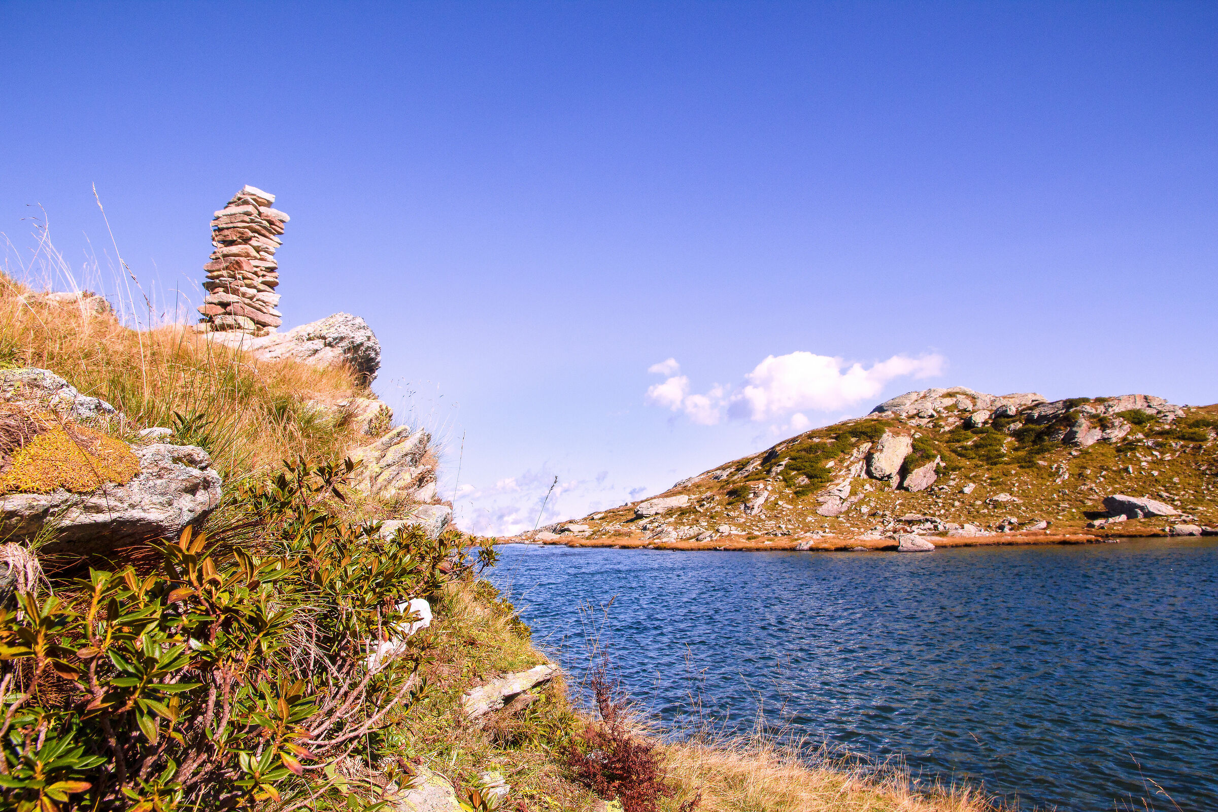 Alpine lake in autumn Valchiusella
