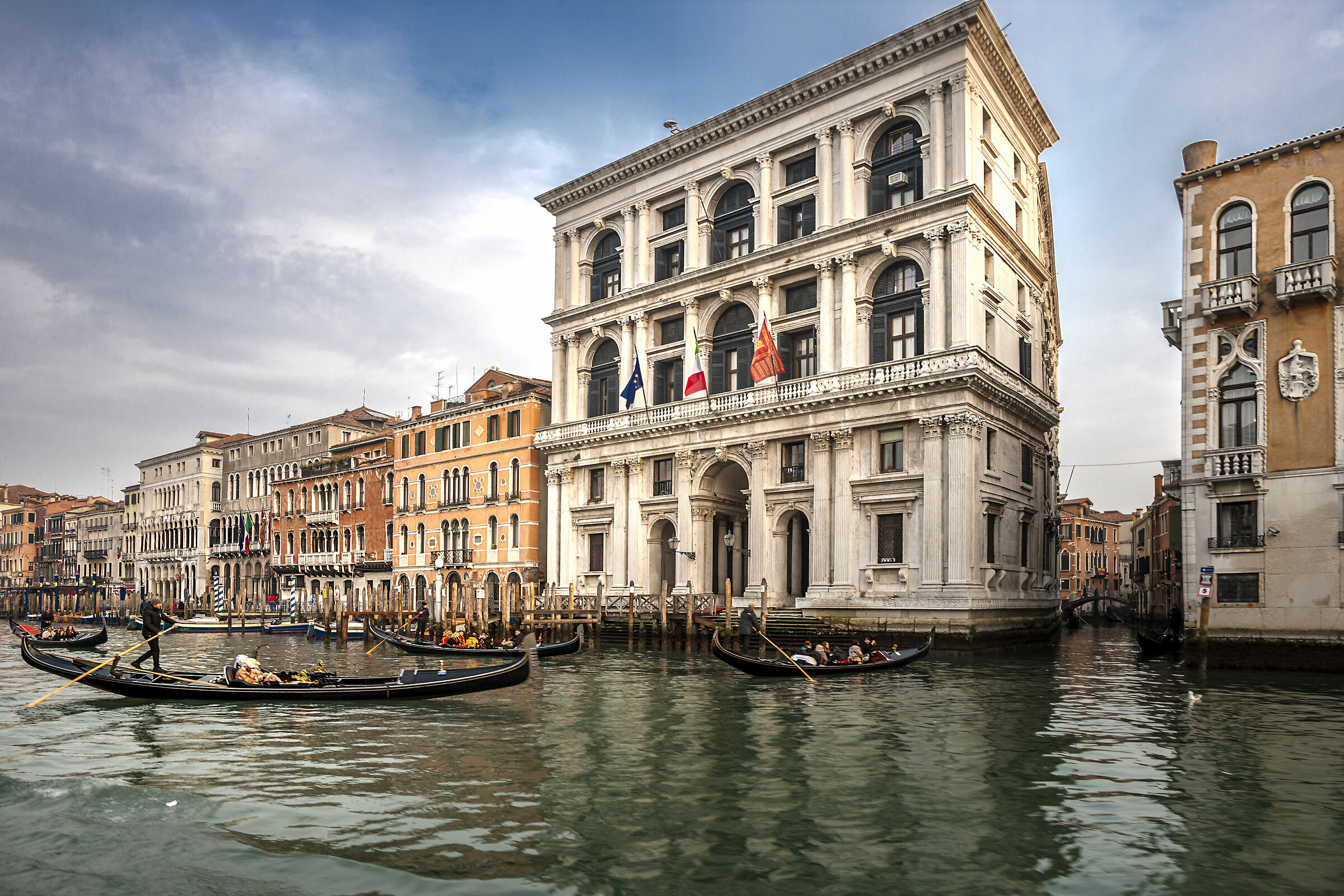 Venetian architecture on the canals and gondolas