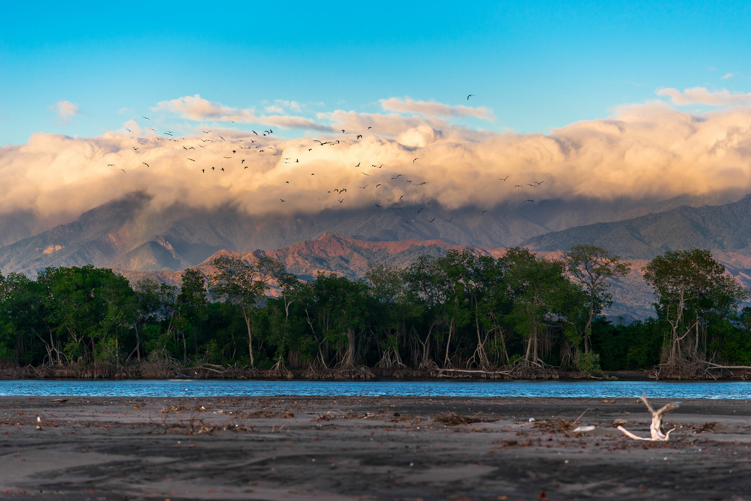 Clouds tsunami over mountains