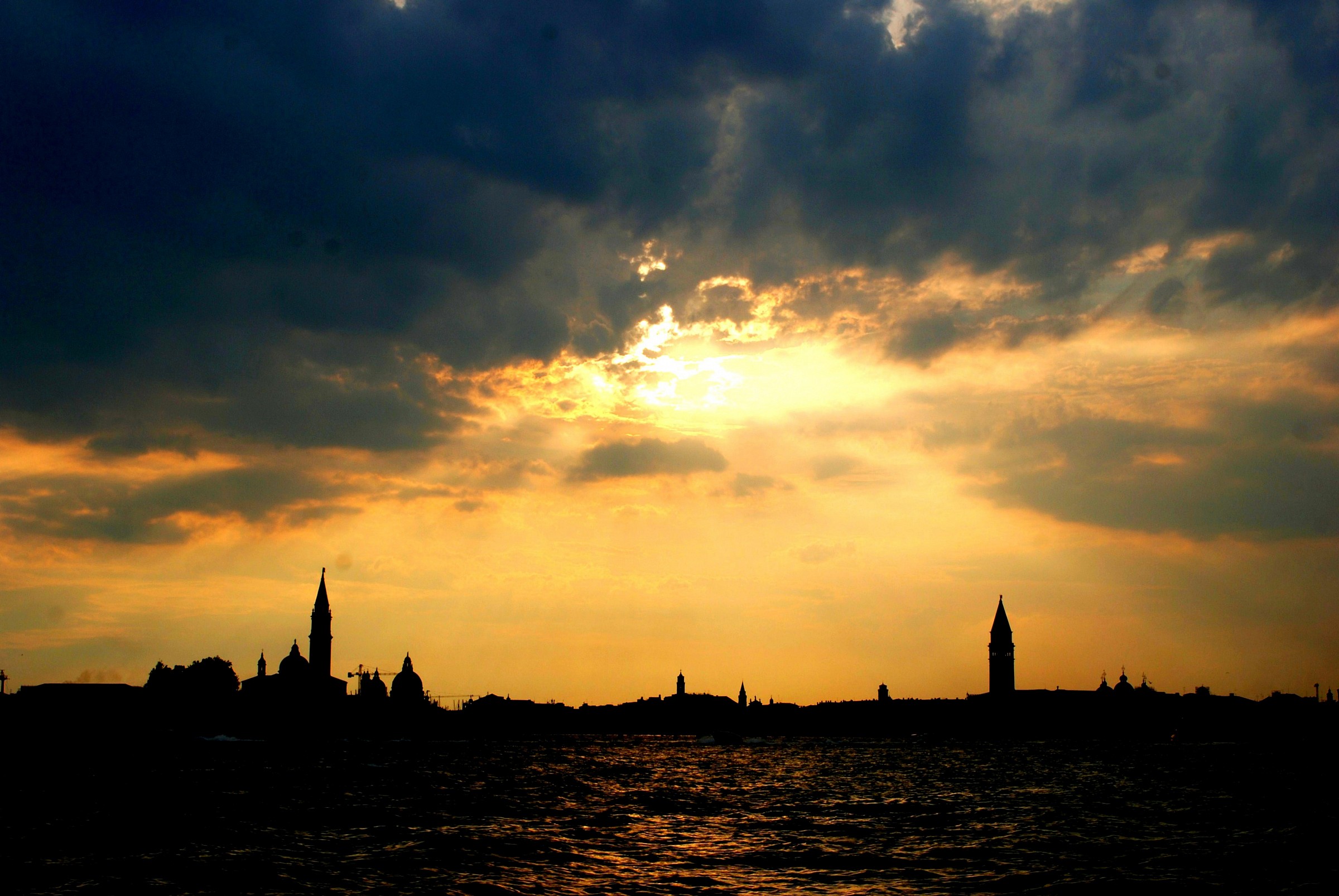 Sunset and storm over Venice