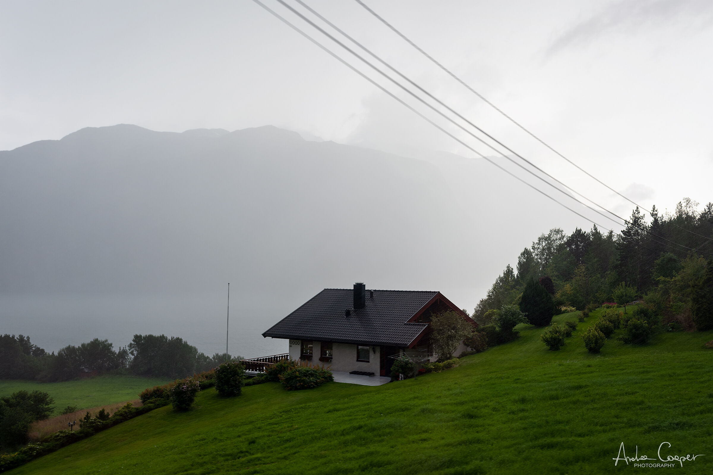 House during summer storm