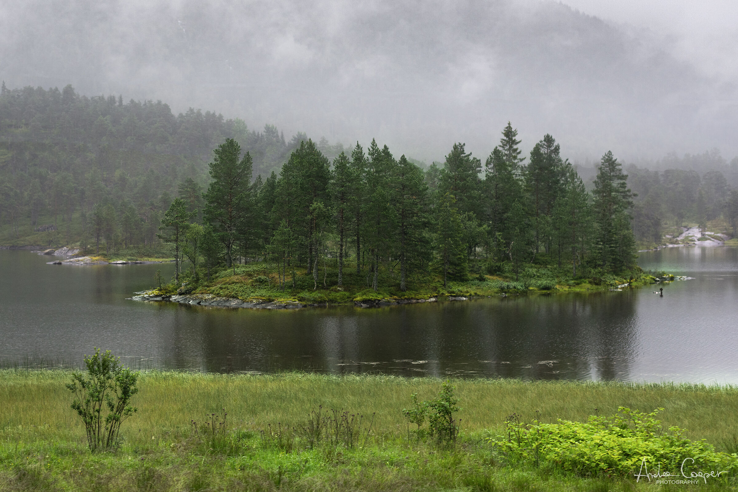 Norway landscape fog