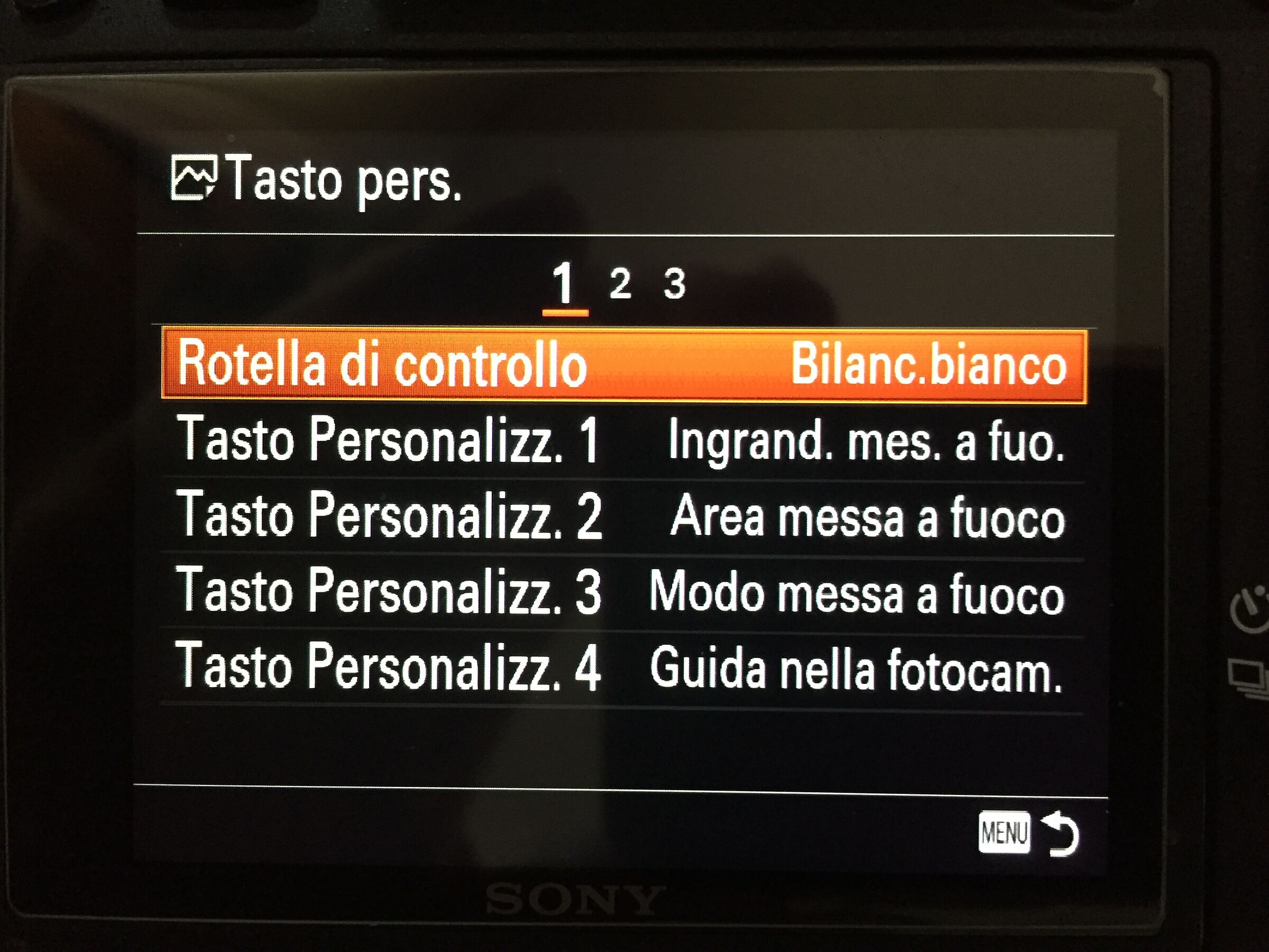 A7RIII menu
