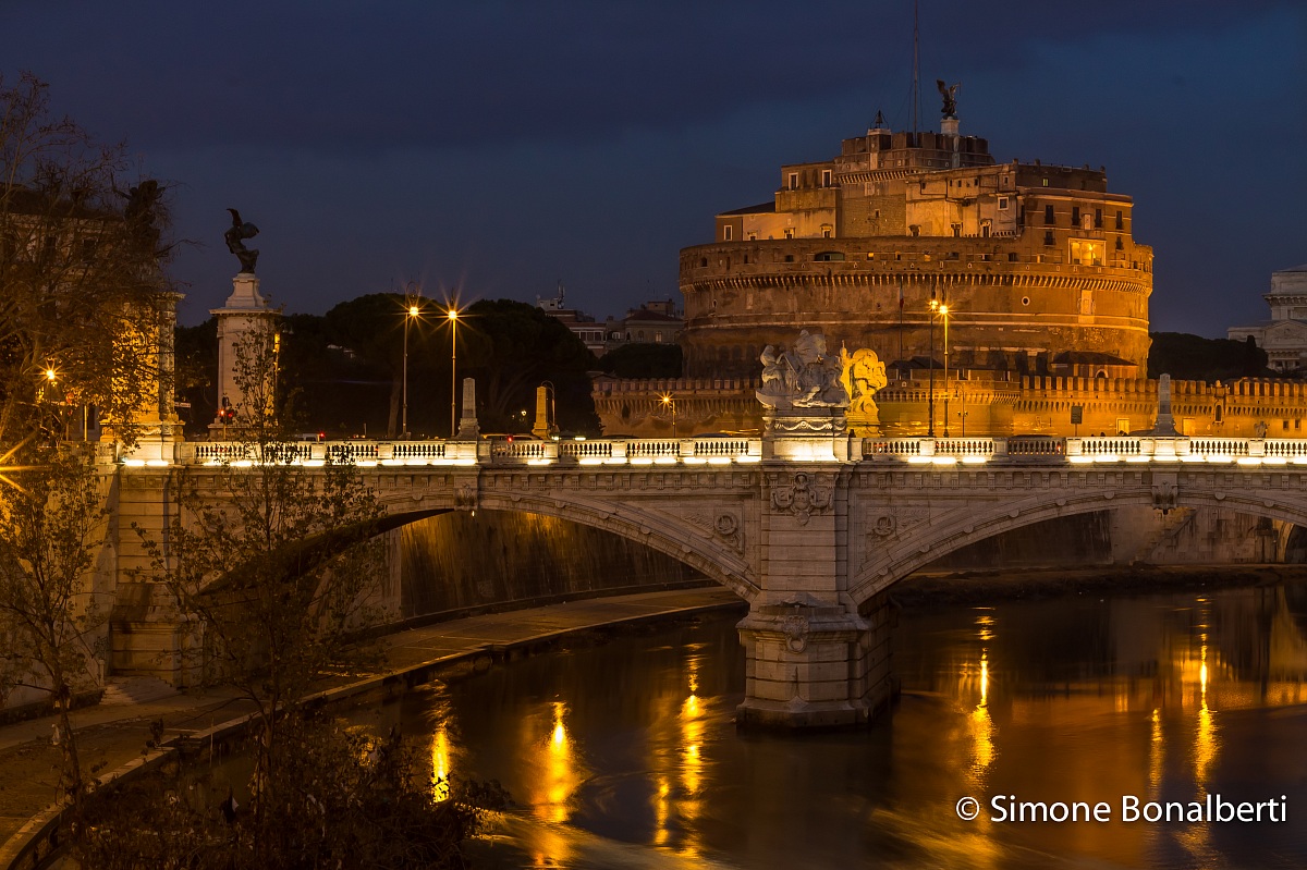 Imbrunire su Castel Sant Angelo