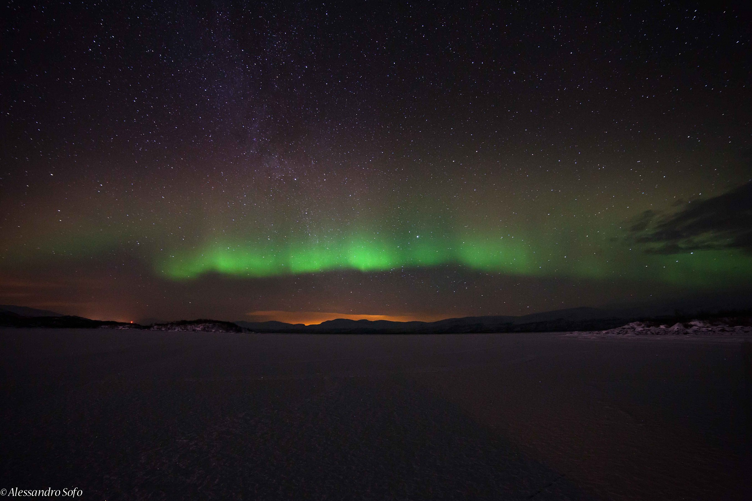 Milky way with Aurora