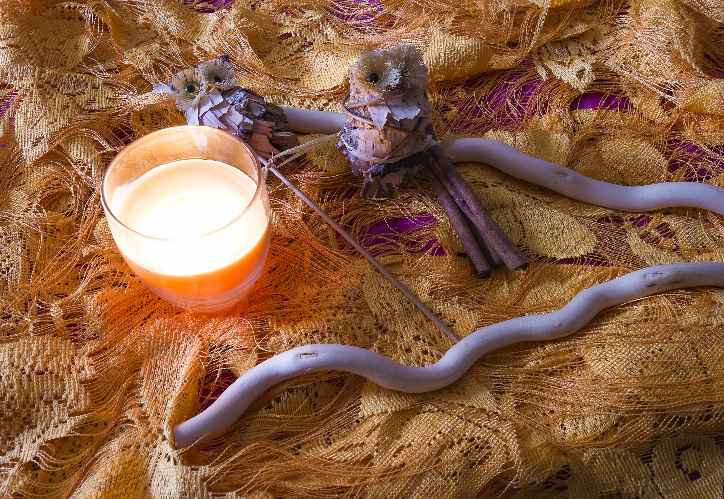 Gufo al chiaro di candela