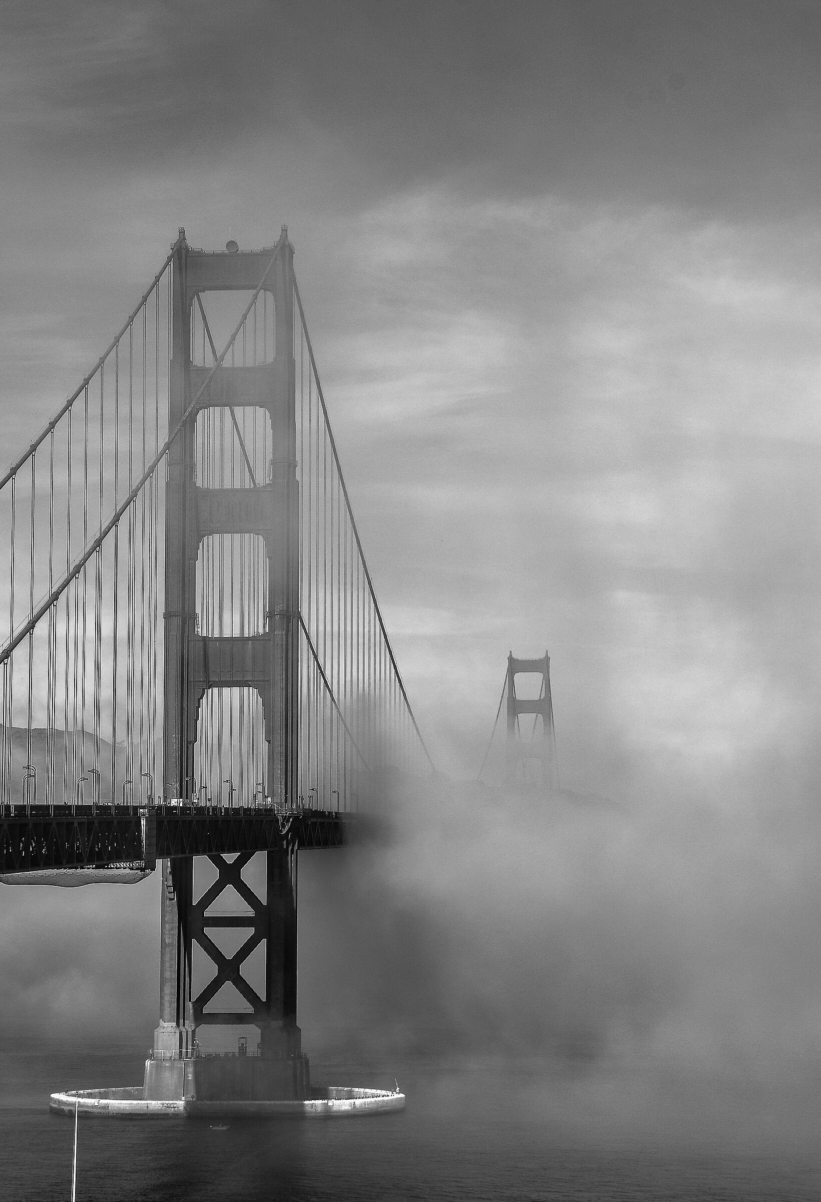 Golden Gate bridge in a fog