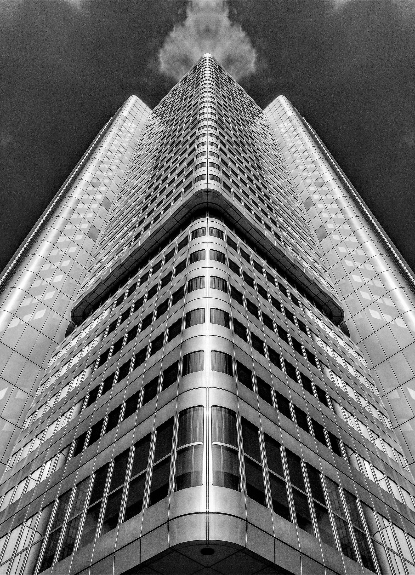 Frankfurt skyscraper in the mirror