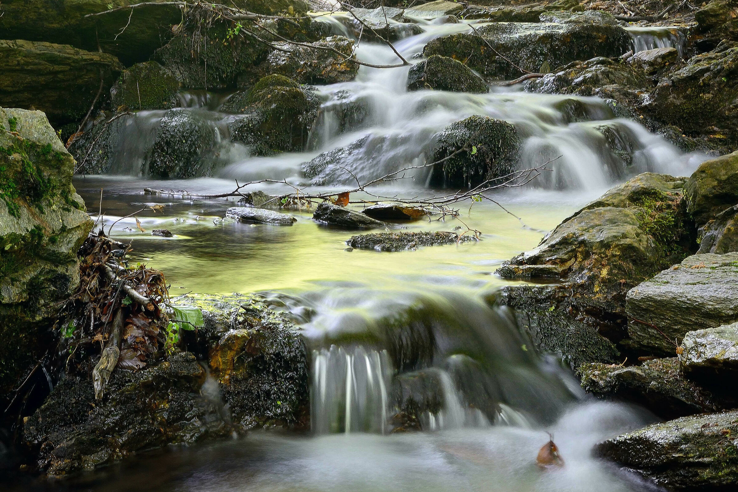 The gentle flow of water