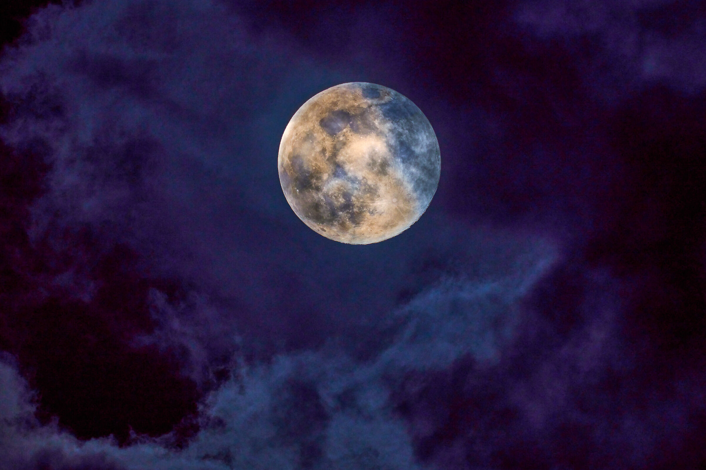 The moon in the clouds