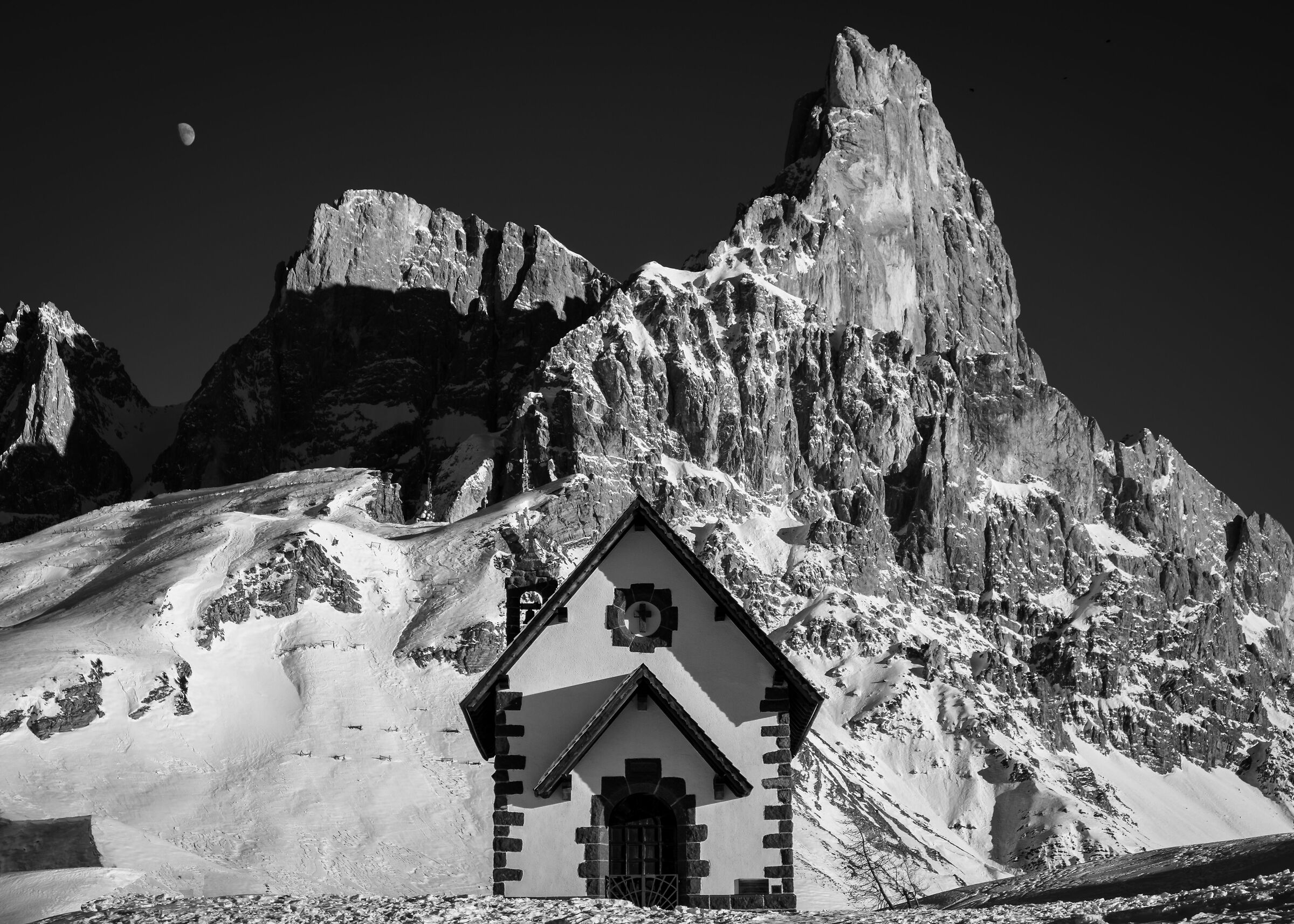 The church, the mountain and the moon