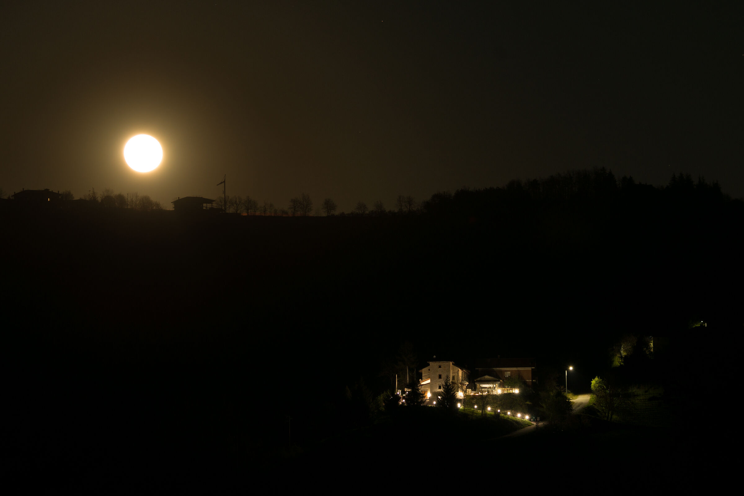 The moon on the hill