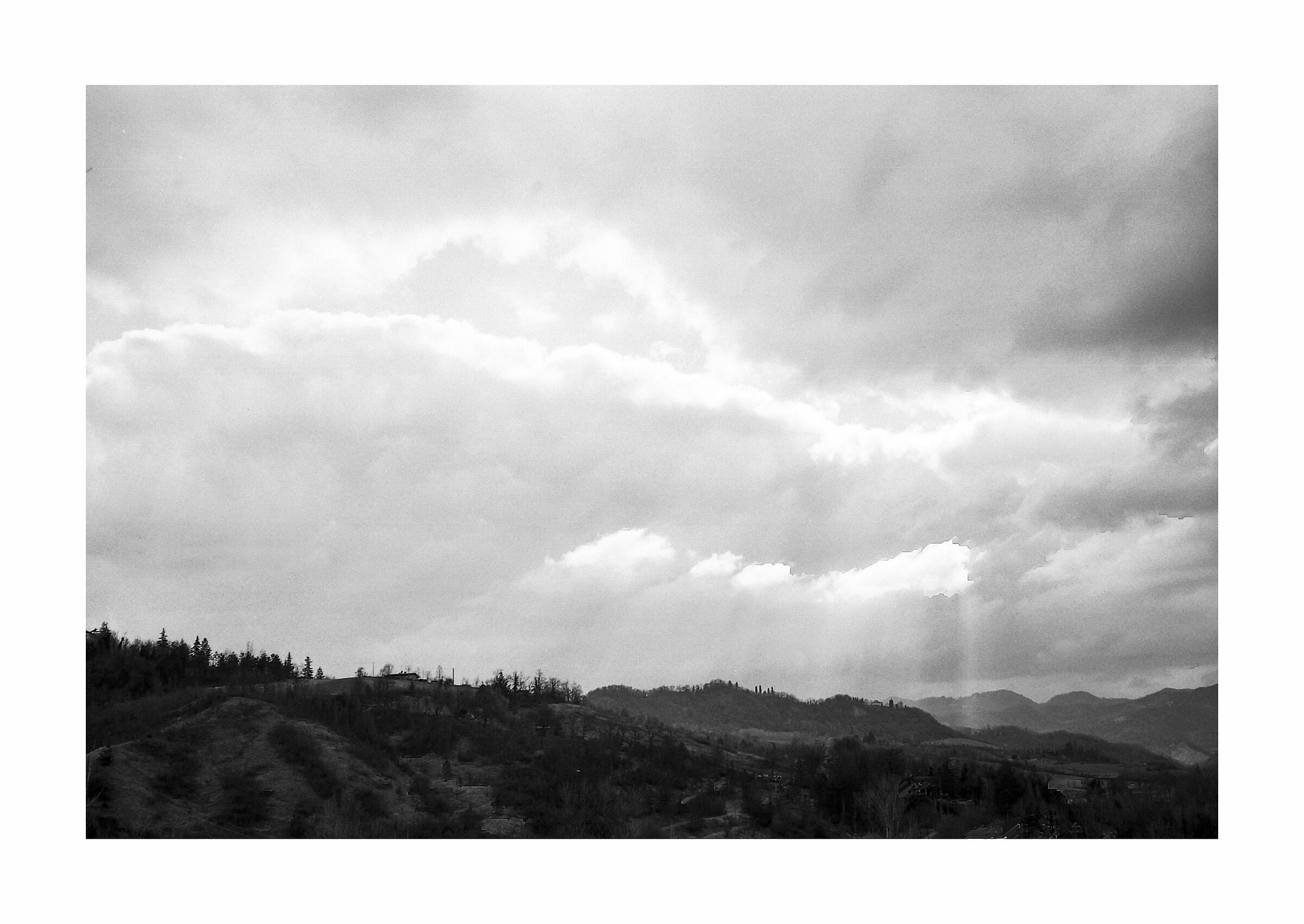 Sunbeams in the middle of the clouds