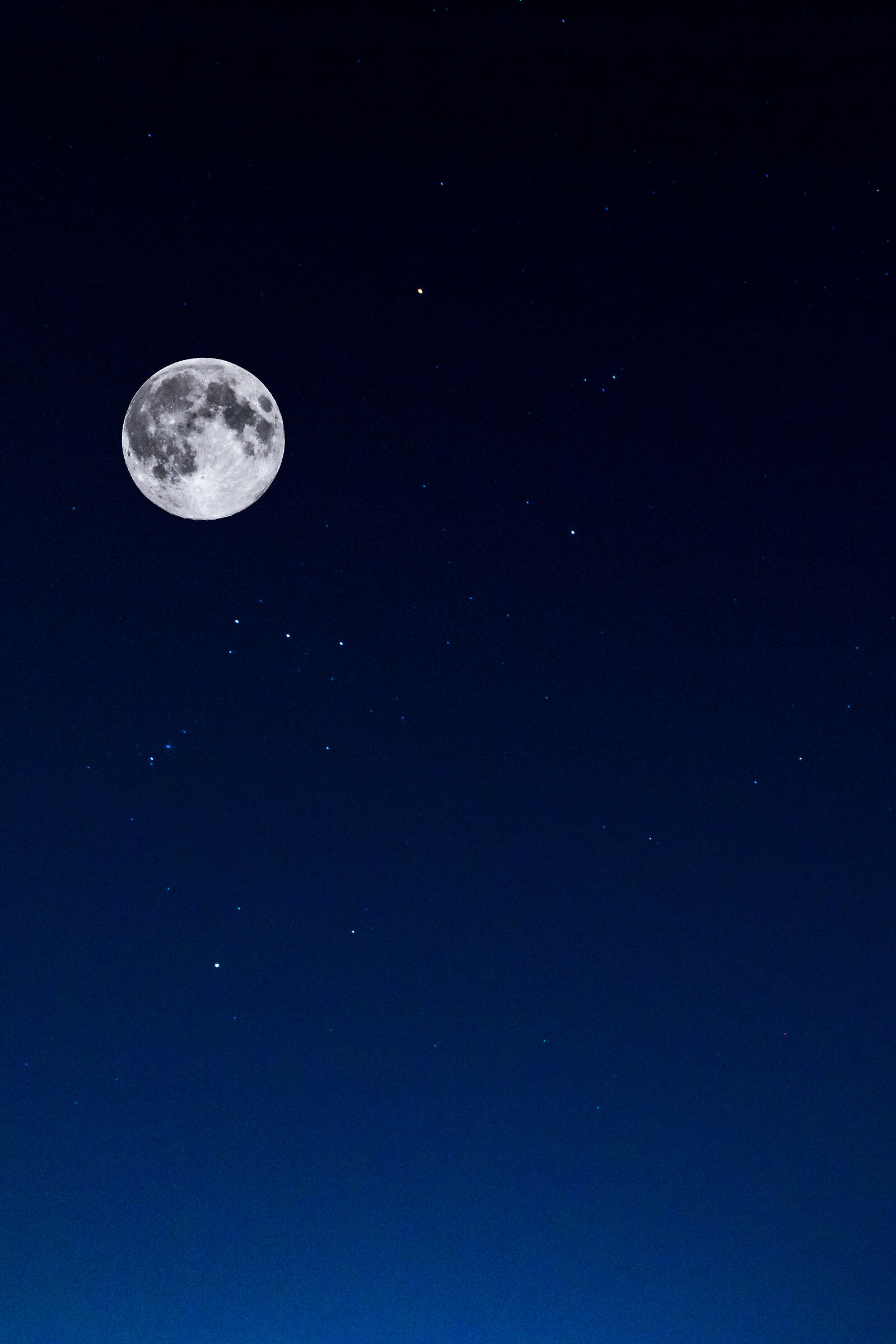 The Supermoon in the Starry Sky