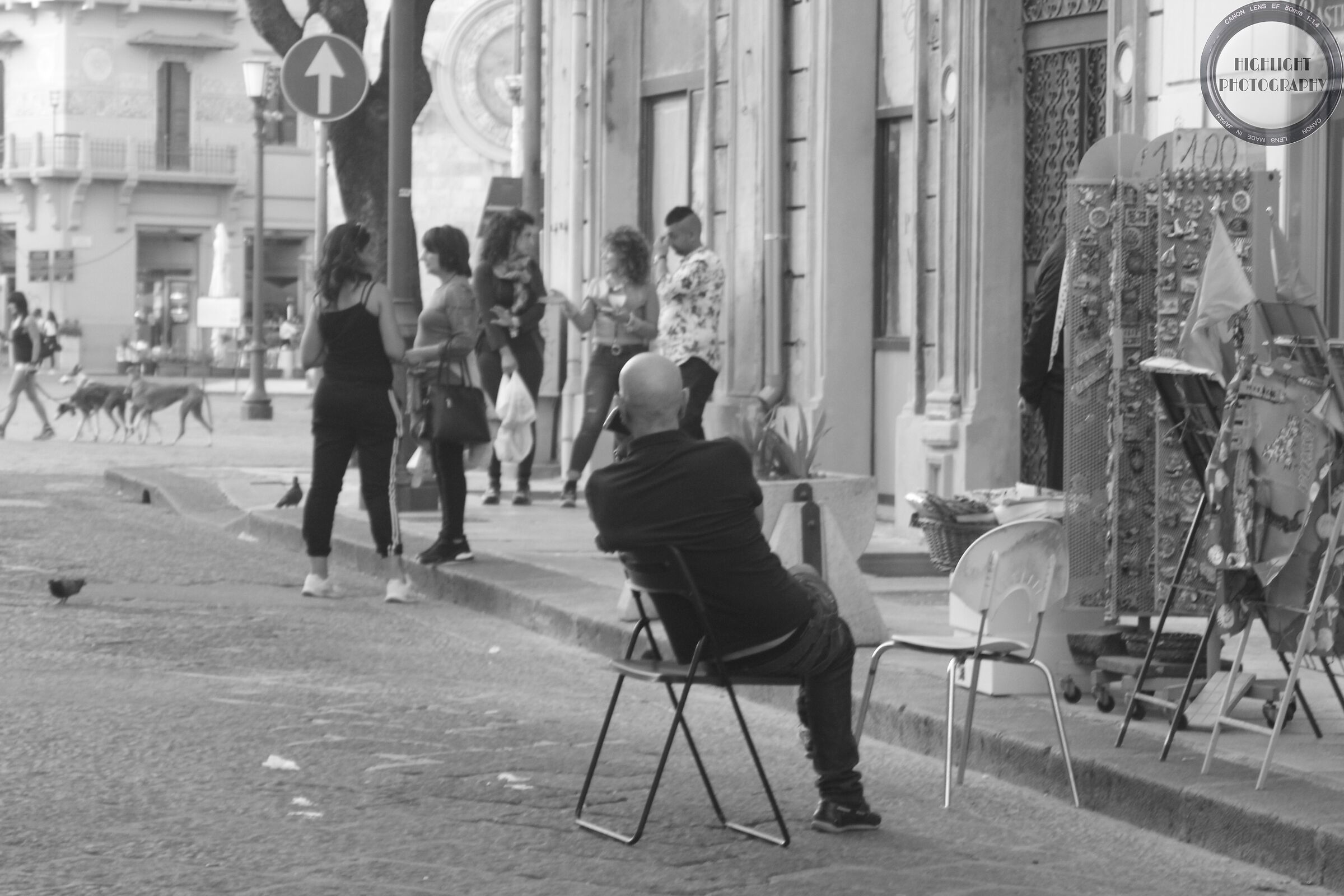 Sitting on the chair