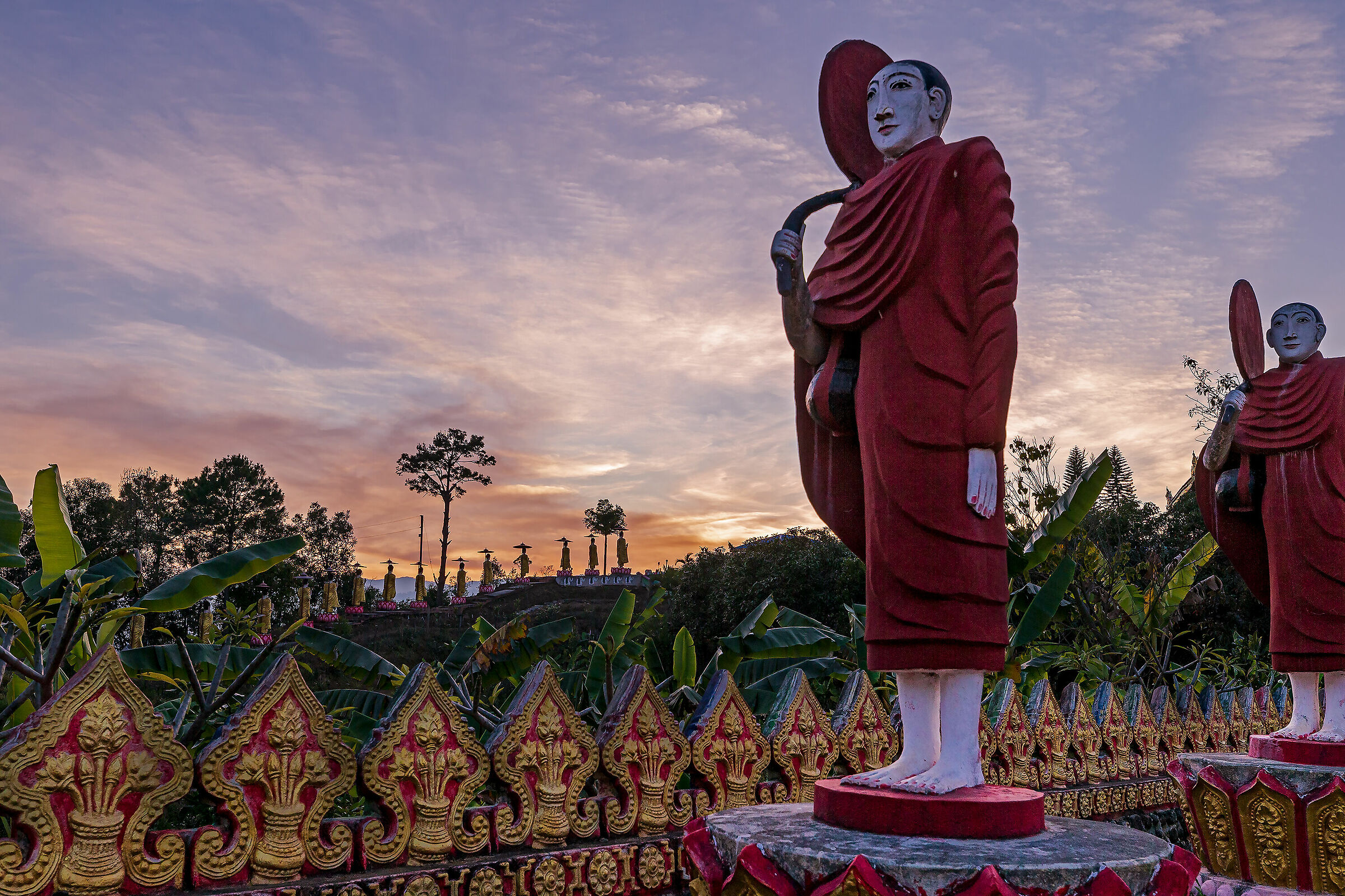 Sunset in Mindat monastery