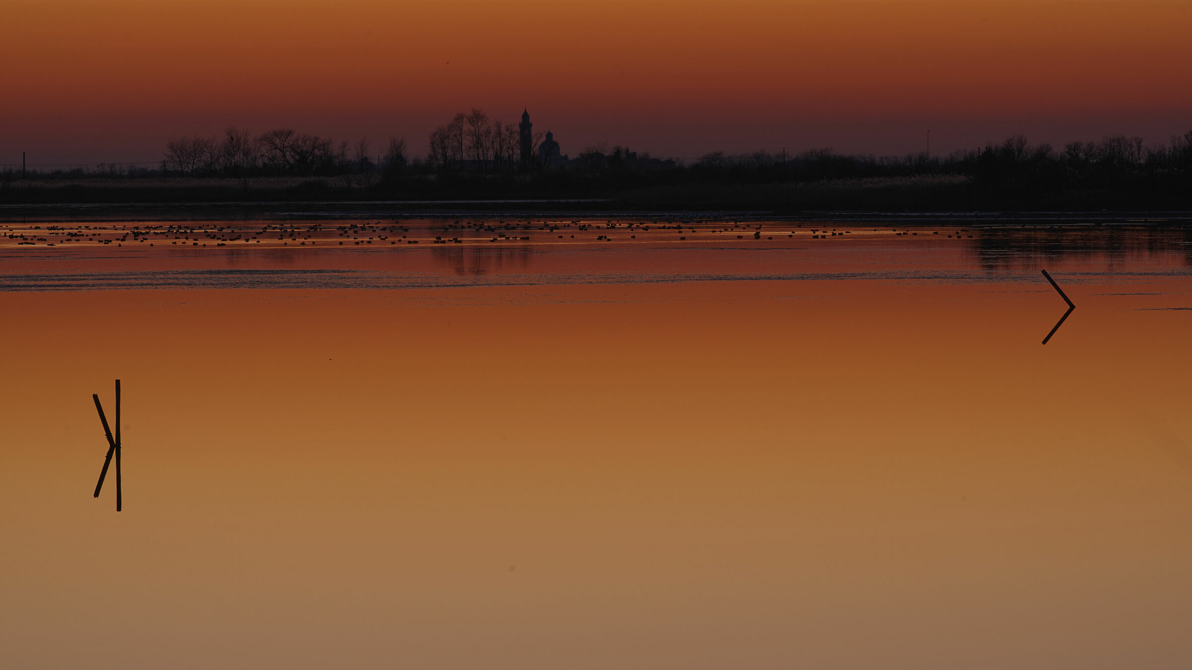 The calm and silence of the lagoon