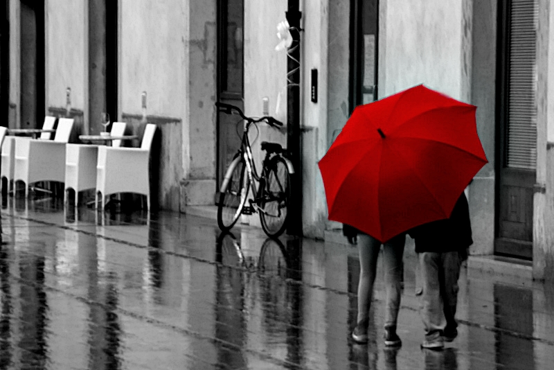 ... walking in the rain...