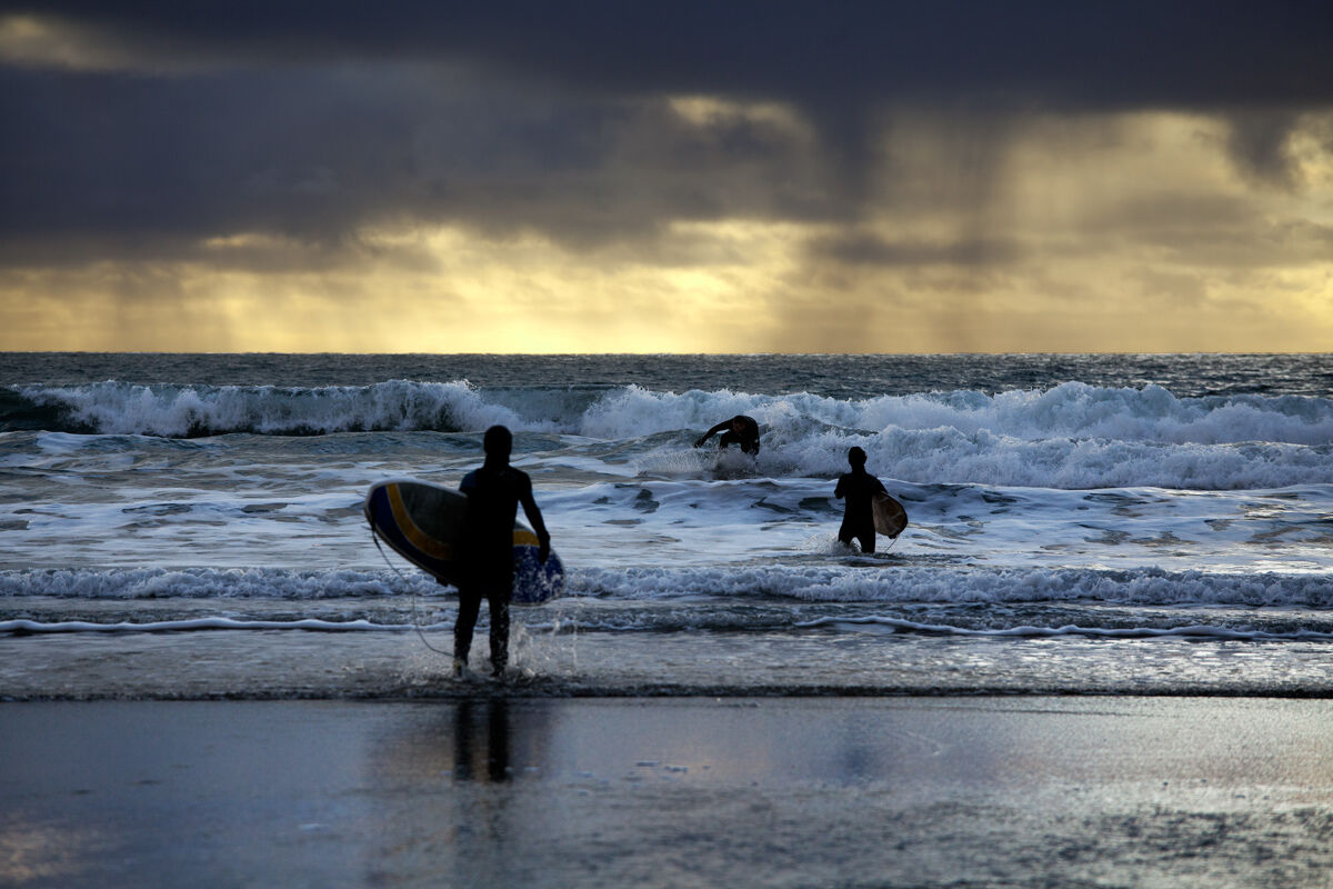 Surfers in St.David
