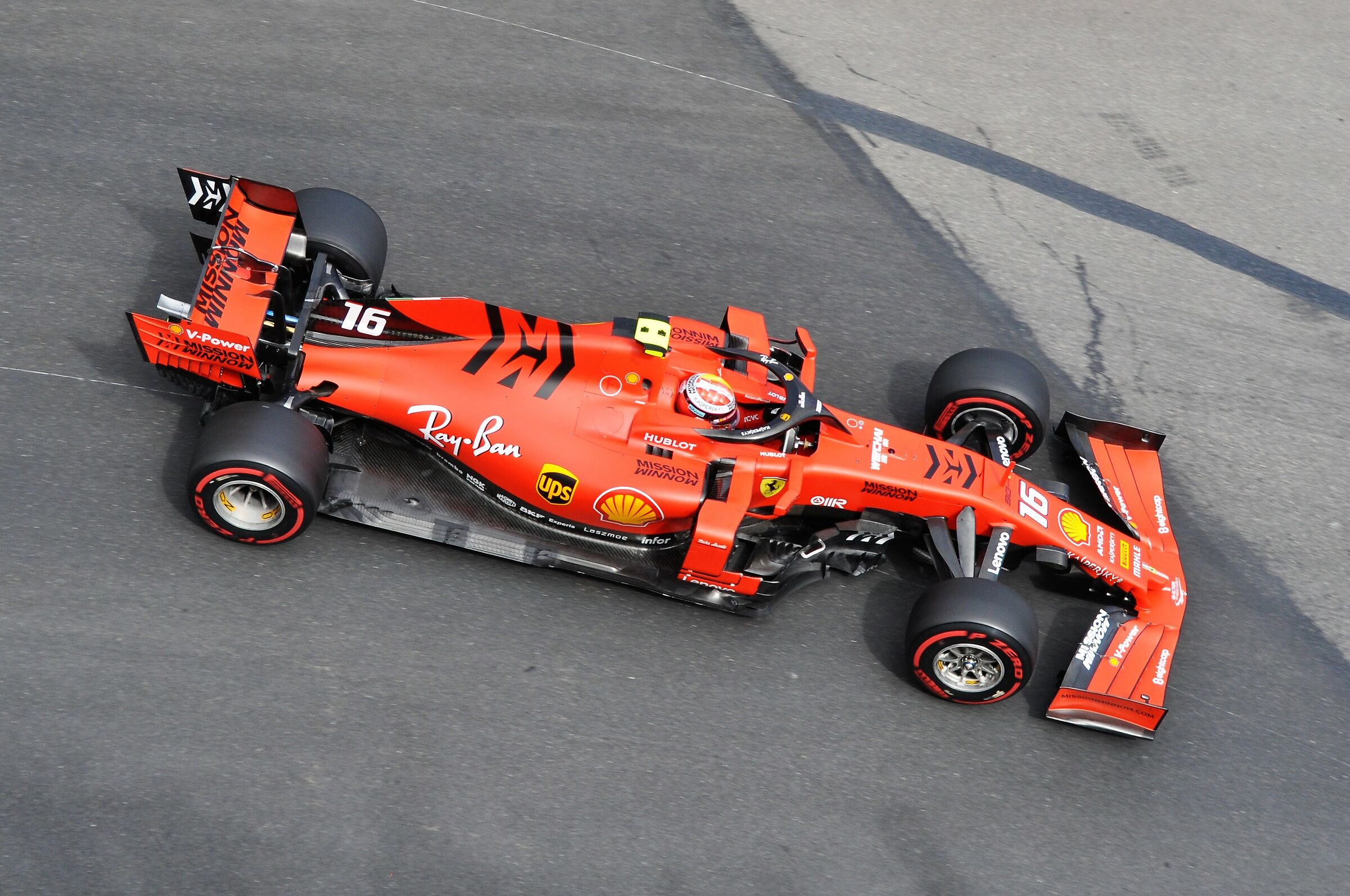 Leclerc Ferrari in Monaco 2019
