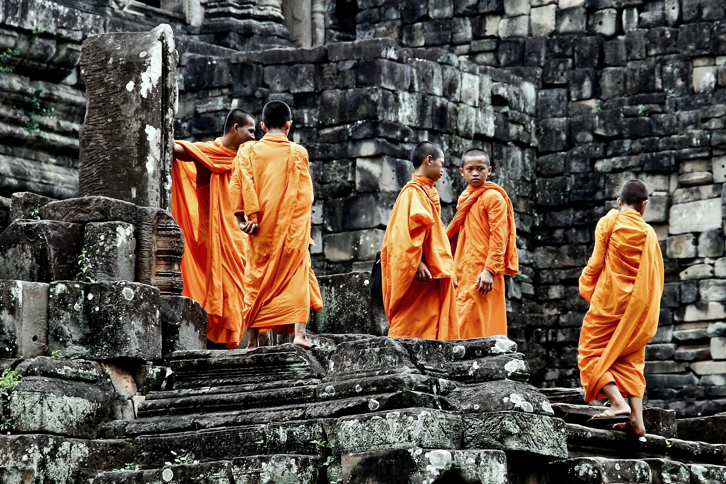 Monks in Angkor Wat