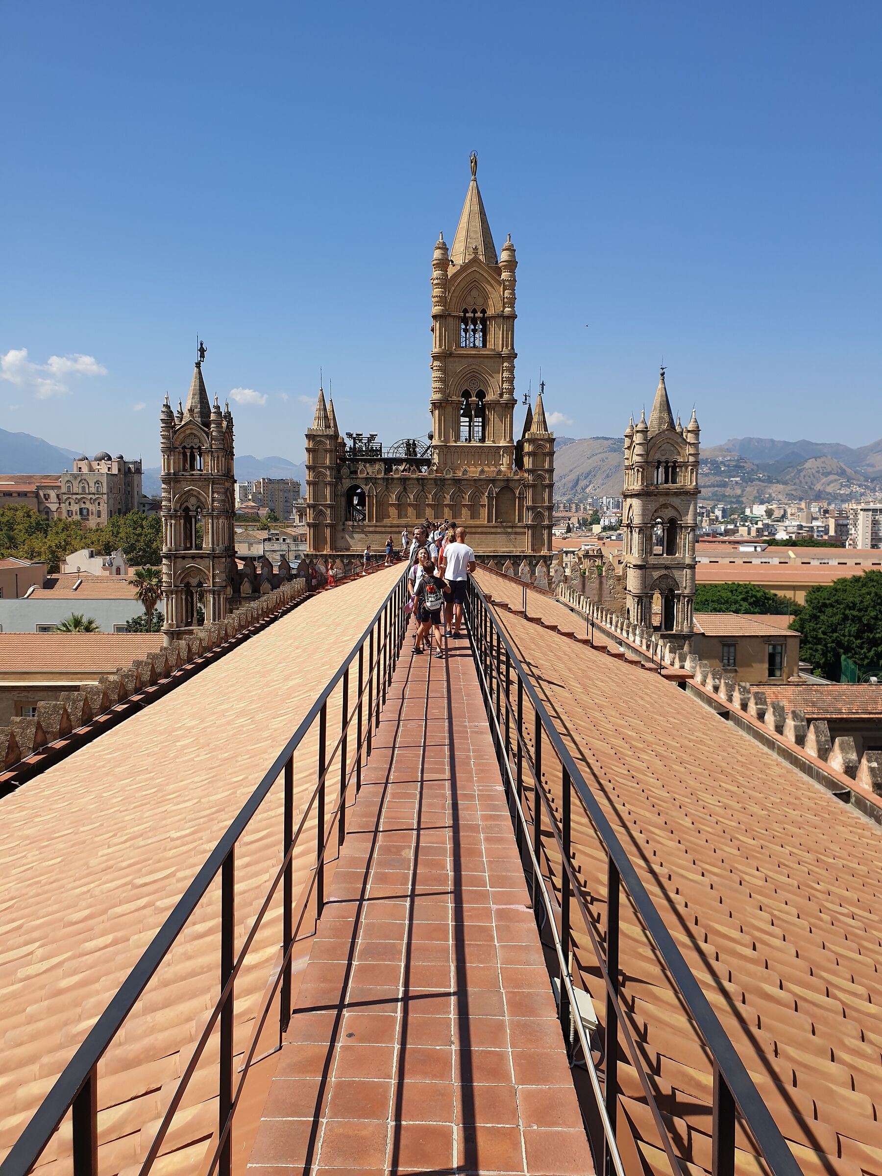Sul tetto della Cattedrale di Palermo